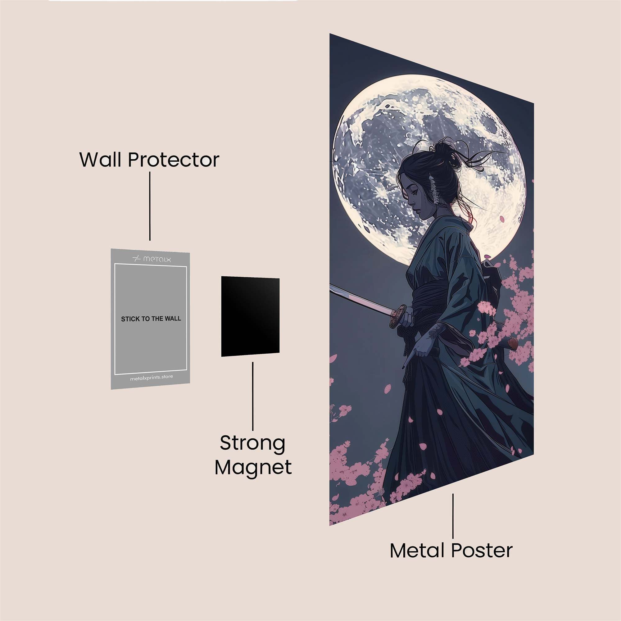 Moonlit Warrior Safe Wall Magnetic / M