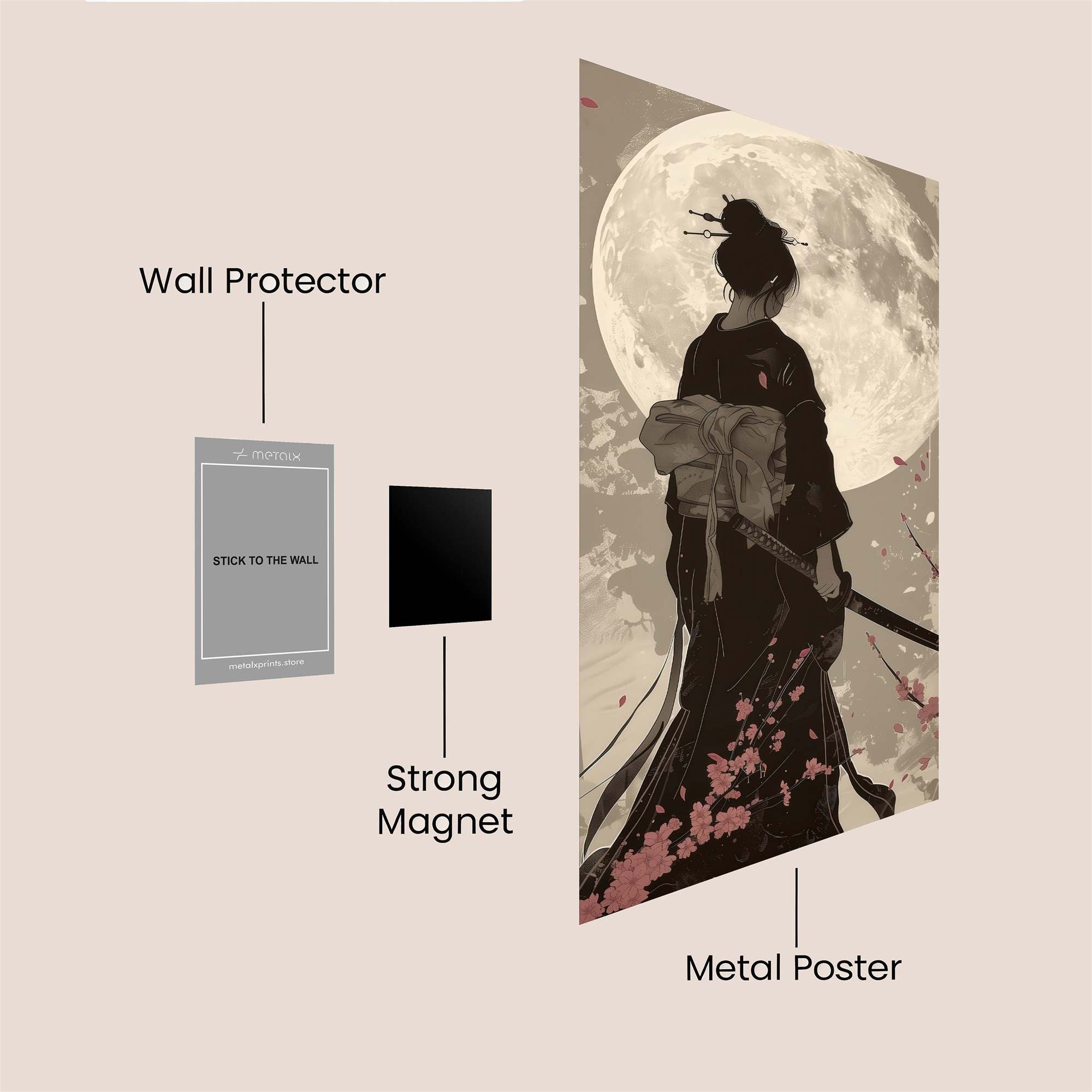 Moonlit Samurai Safe Wall Magnetic / M