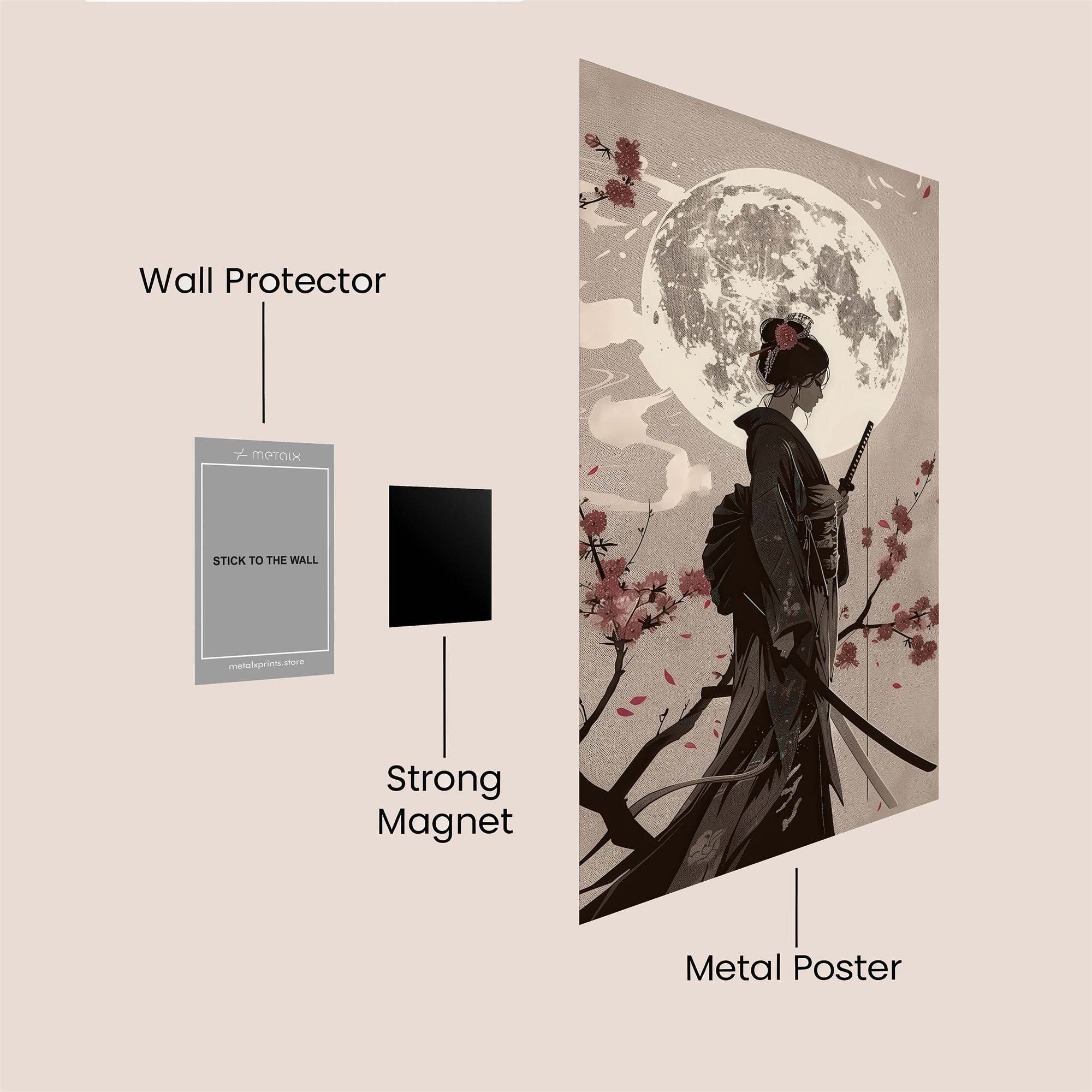 Moonlit Samurai Safe Wall Magnetic / M