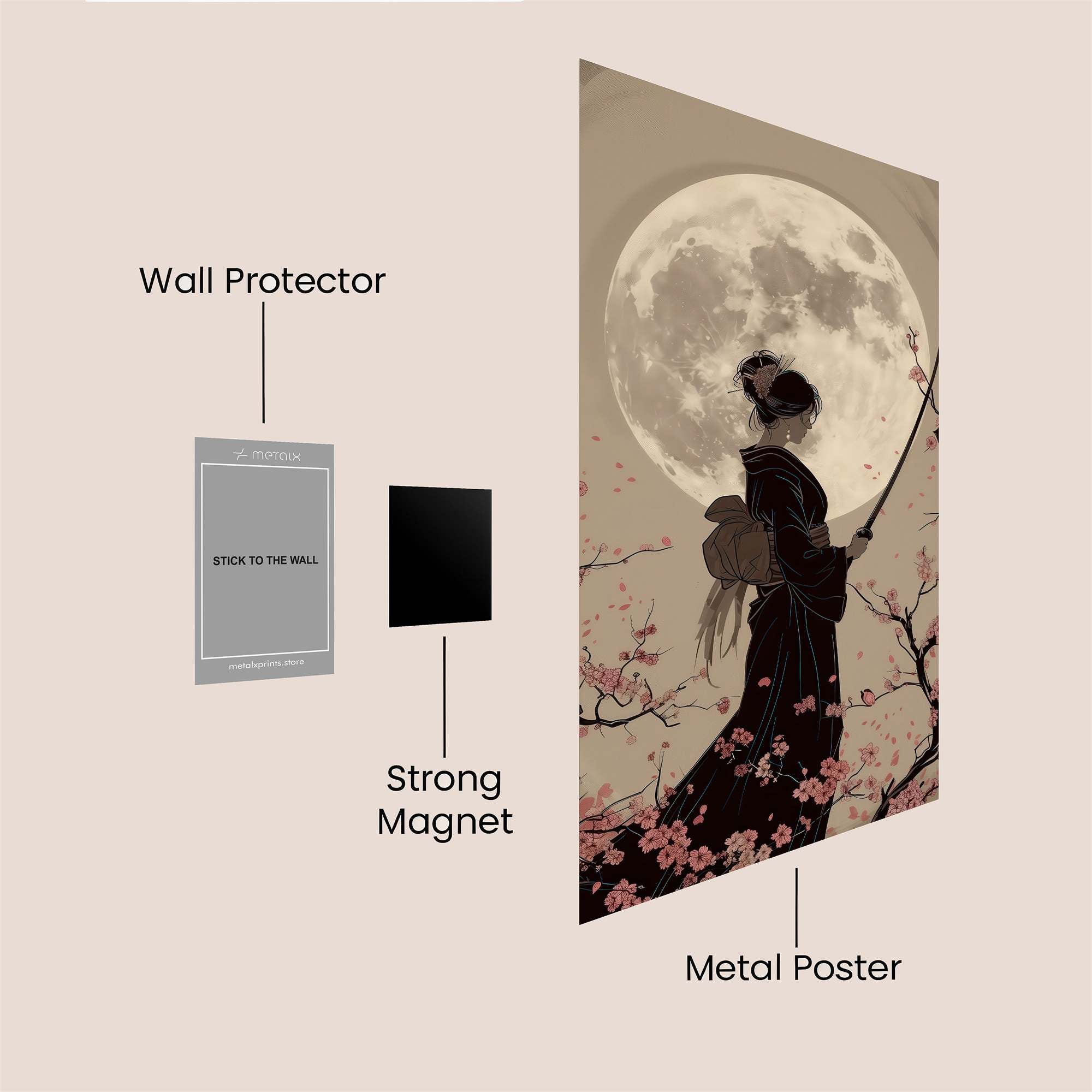 Moonlit Samurai Safe Wall Magnetic / M
