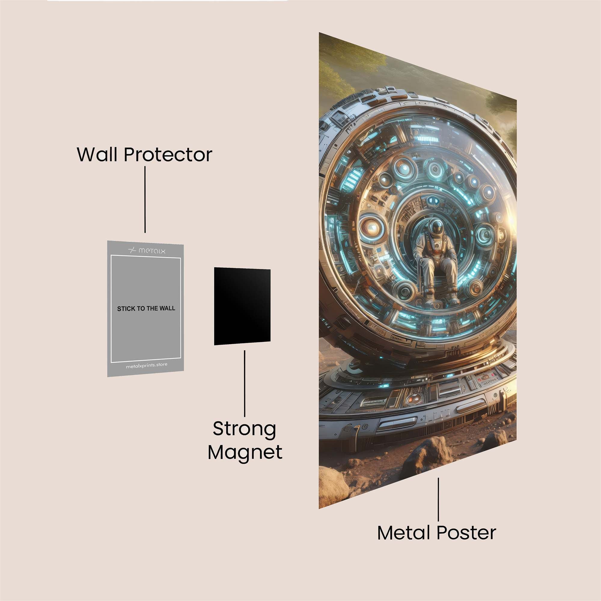 Astronaut Enigma Safe Wall Magnetic / M