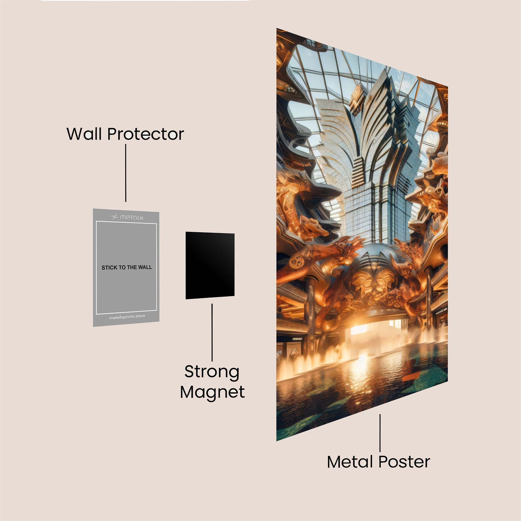 Futuristic Serenity Safe Wall Magnetic / M