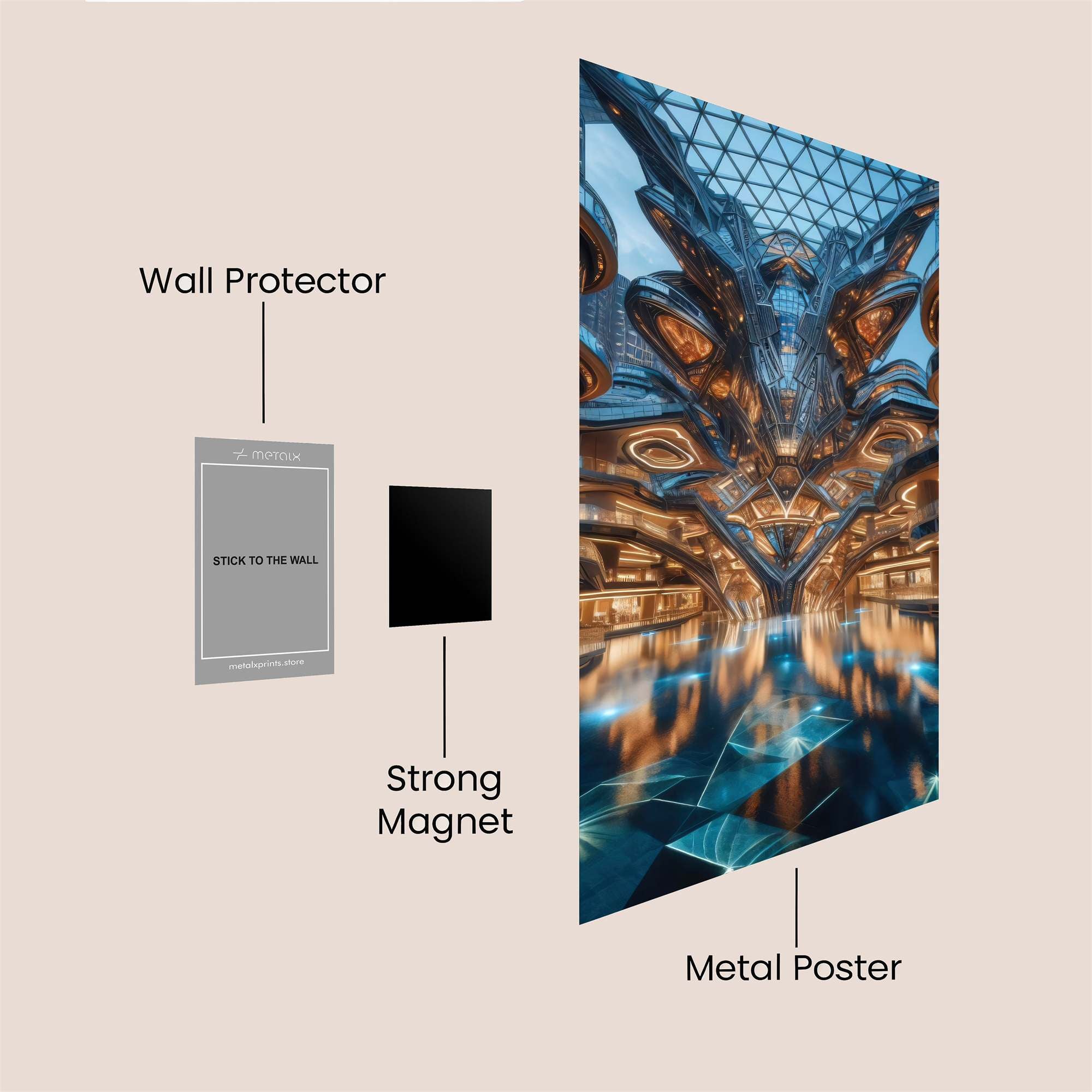 Futuristic Elegance Safe Wall Magnetic / M