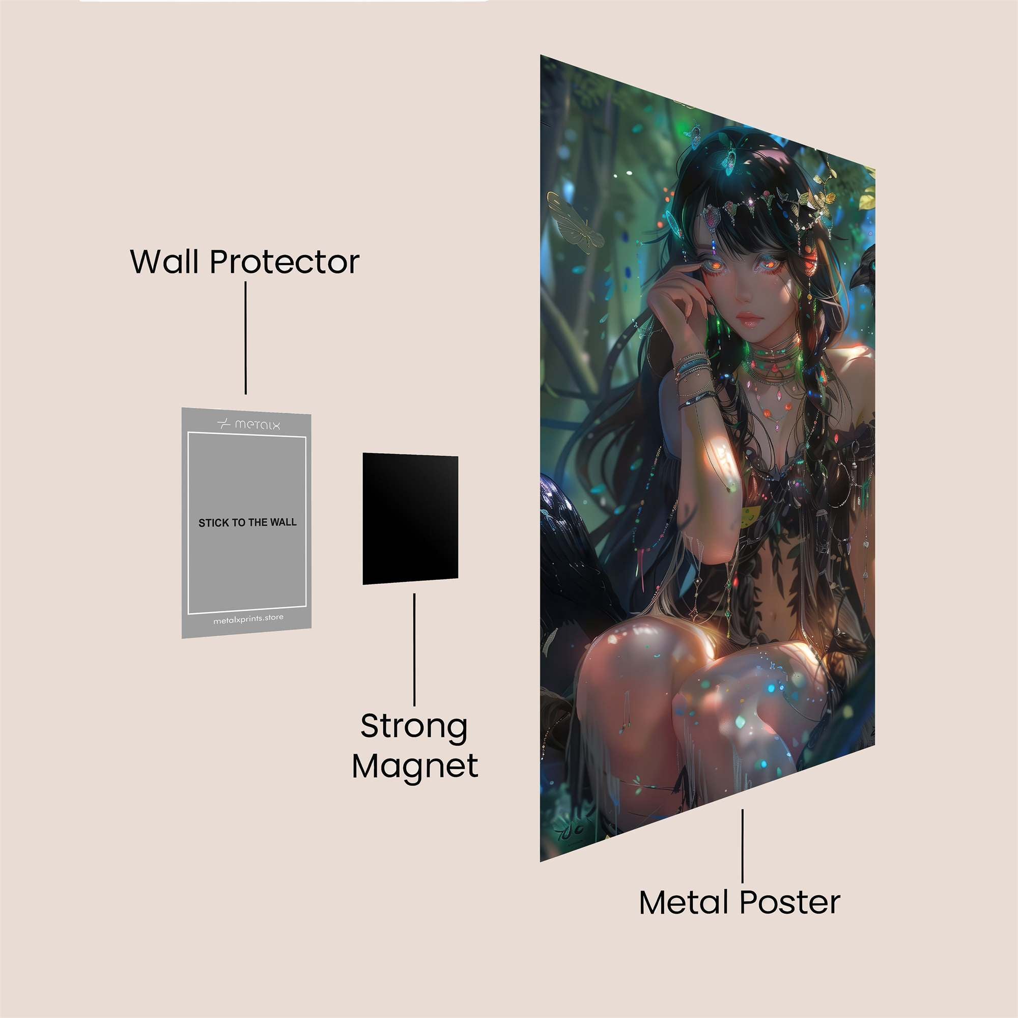 Raven Enchantress Safe Wall Magnetic / M