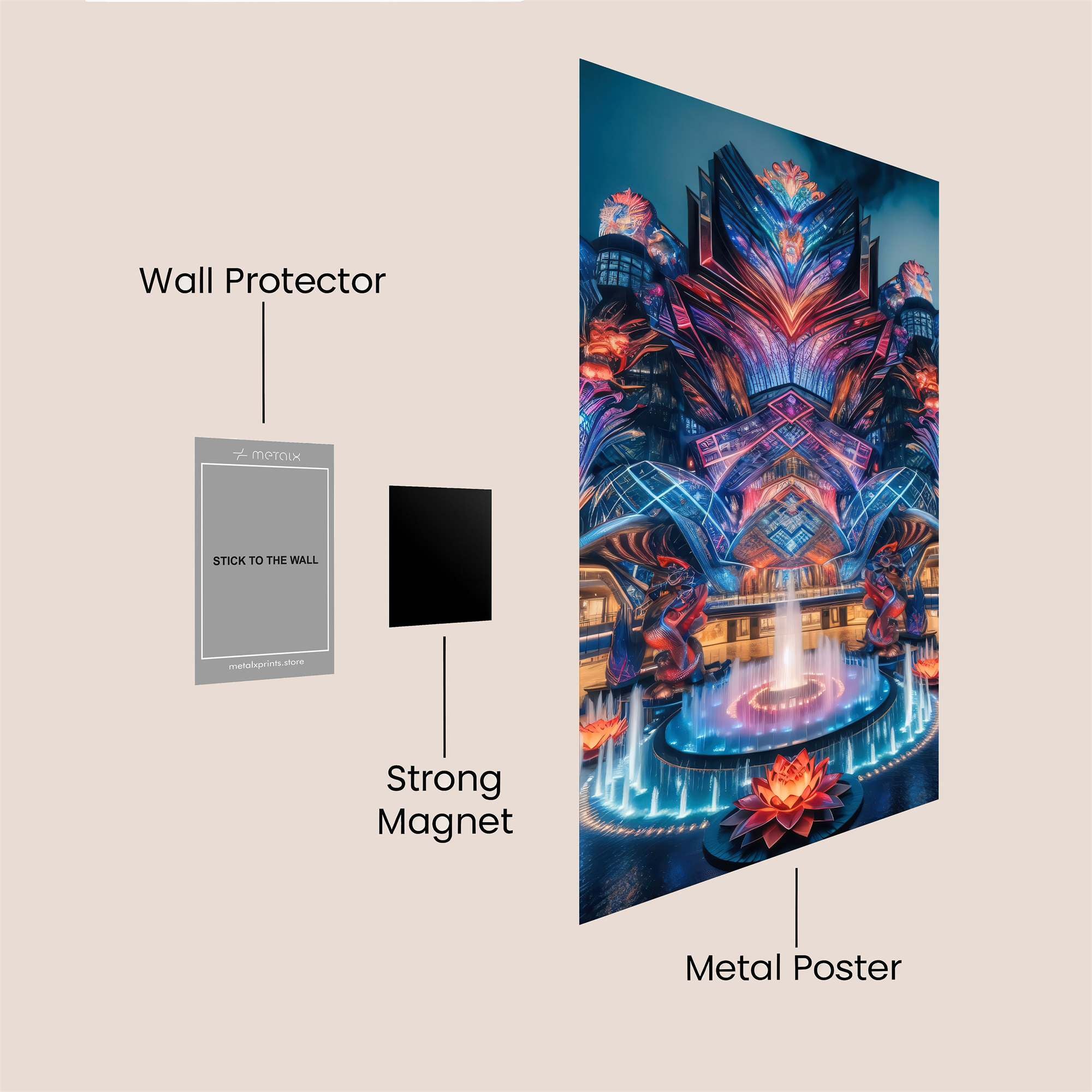Neon Dreamscape Safe Wall Magnetic / M