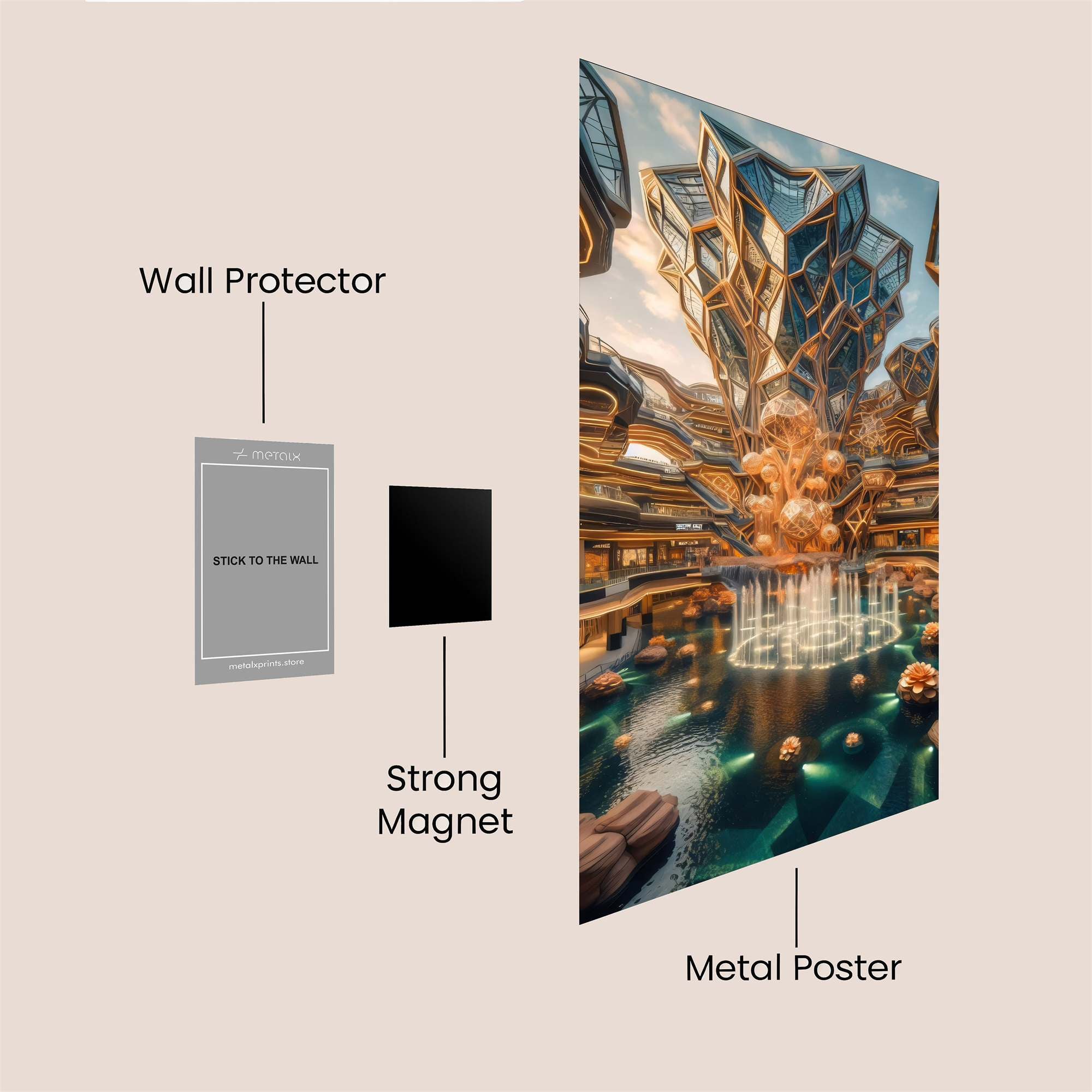 Futuristic Serenity Safe Wall Magnetic / M