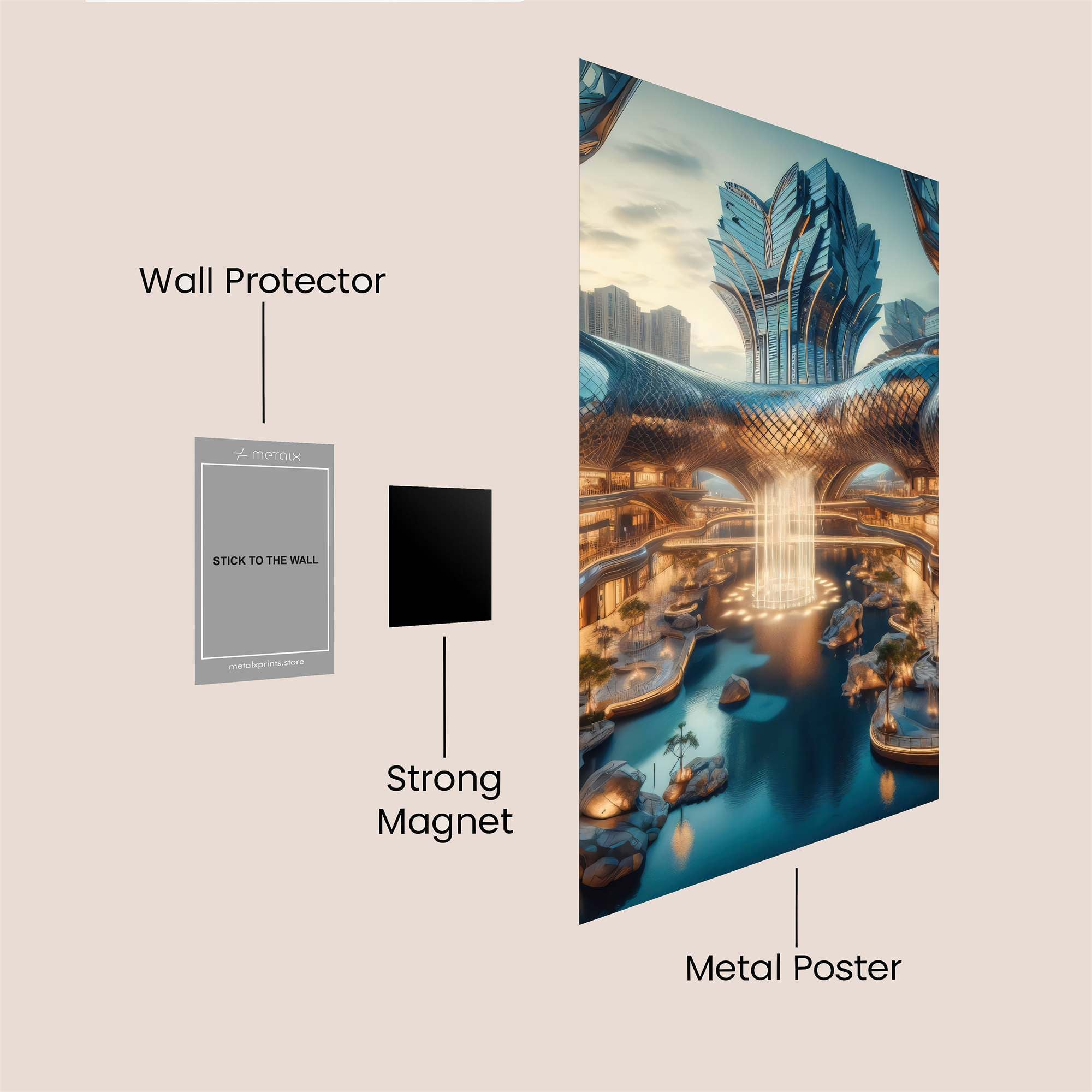 Futuristic Serenity Safe Wall Magnetic / M