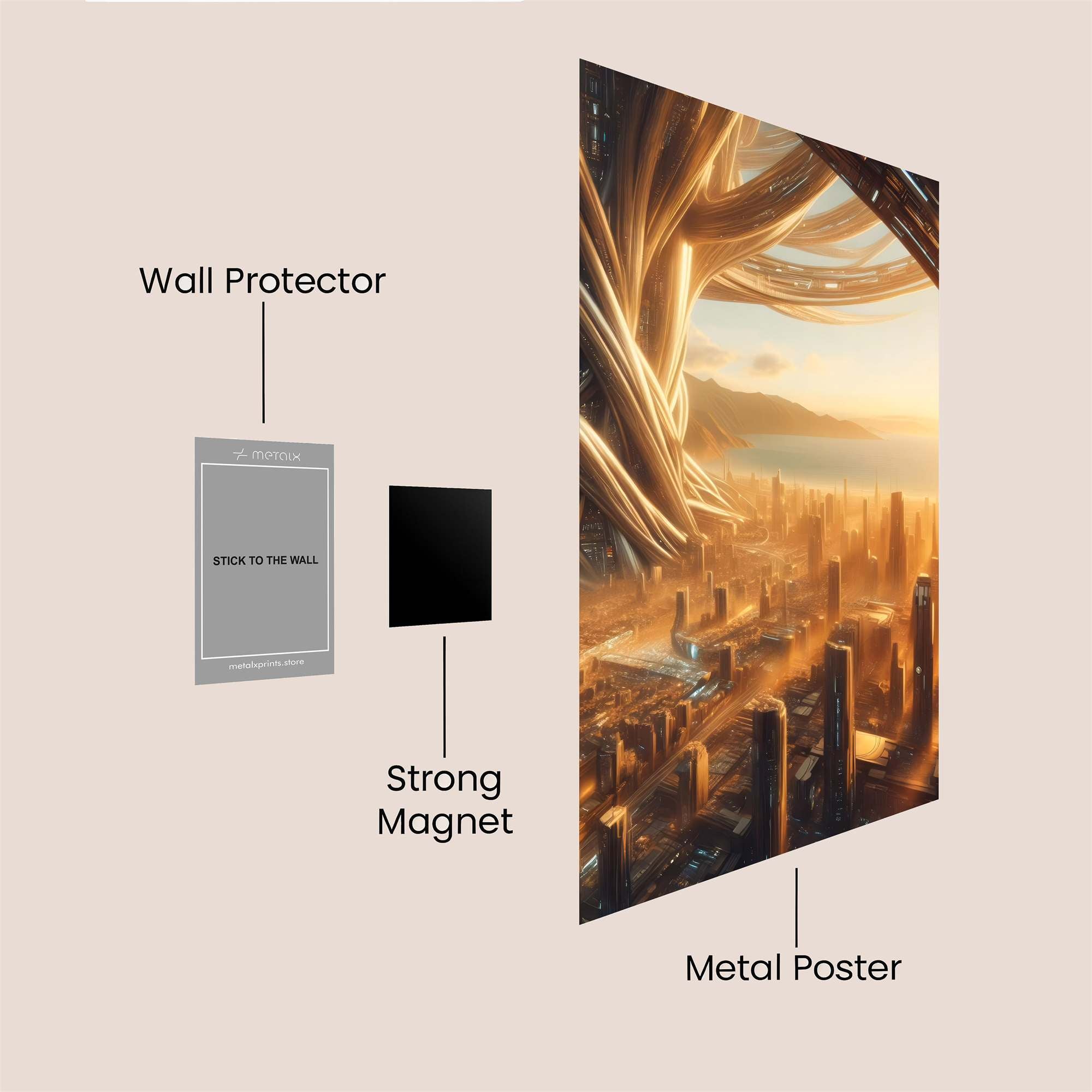 Futuristic Serenity Safe Wall Magnetic / M