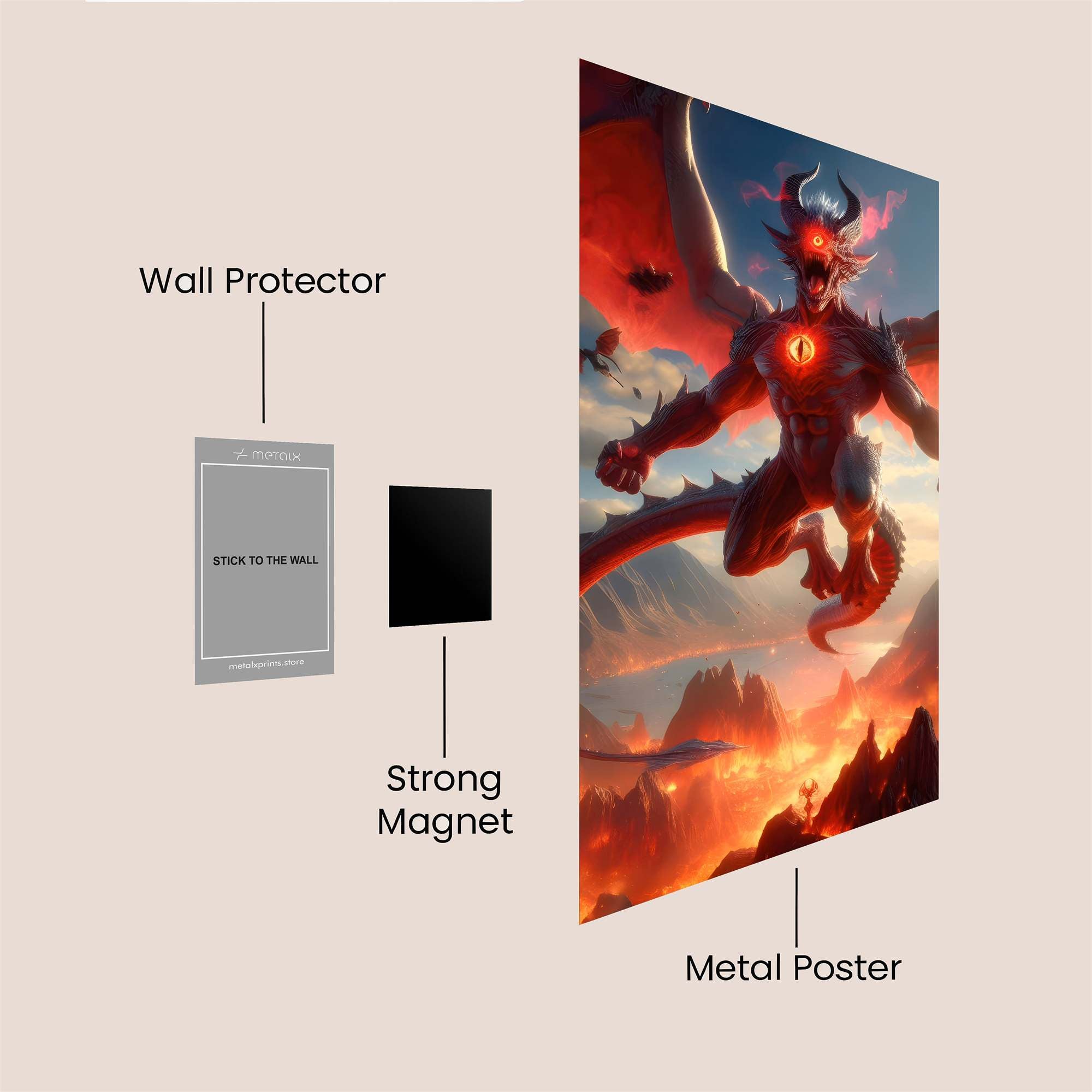 Dragon Apocalypse Safe Wall Magnetic / M