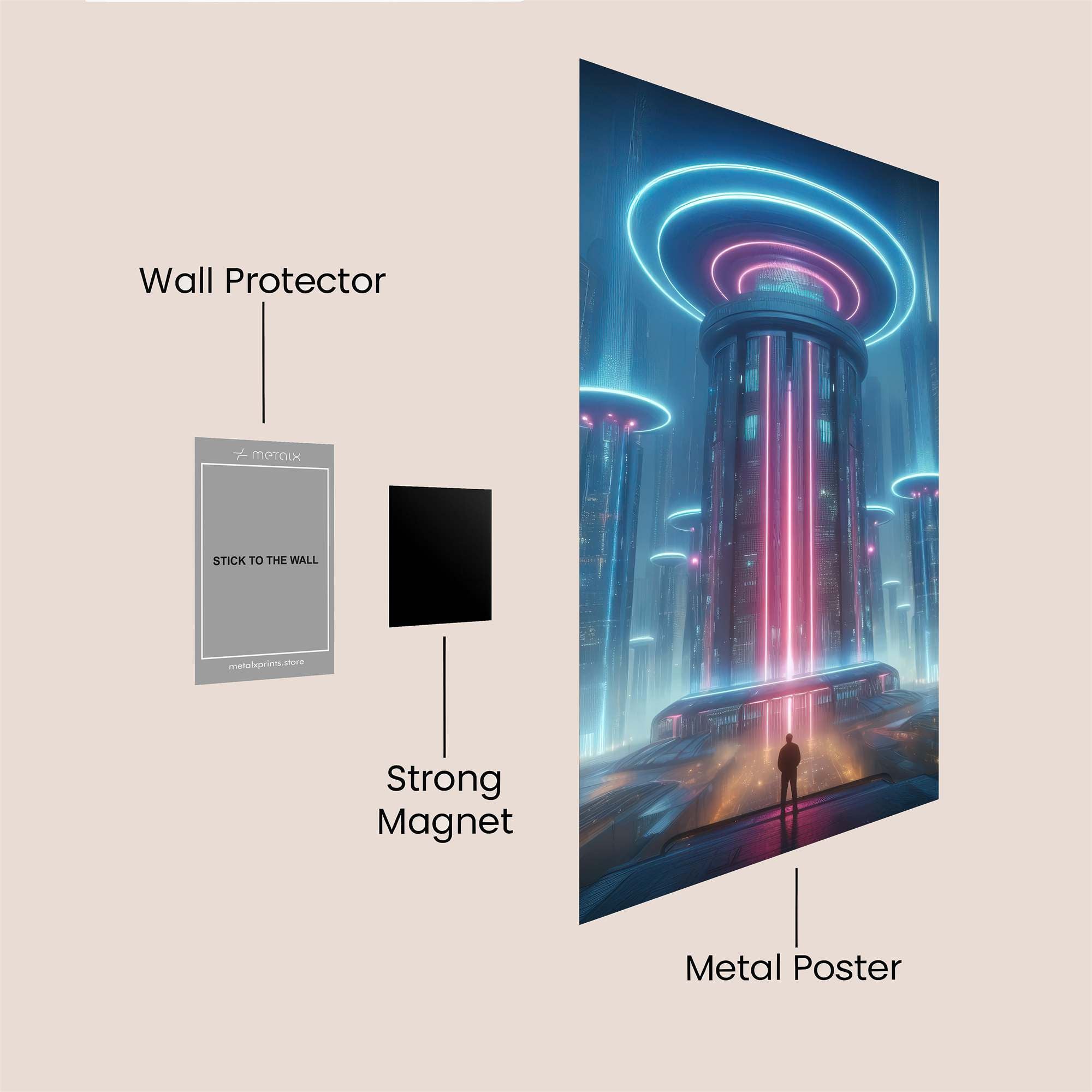 Neon Ascension Safe Wall Magnetic / M