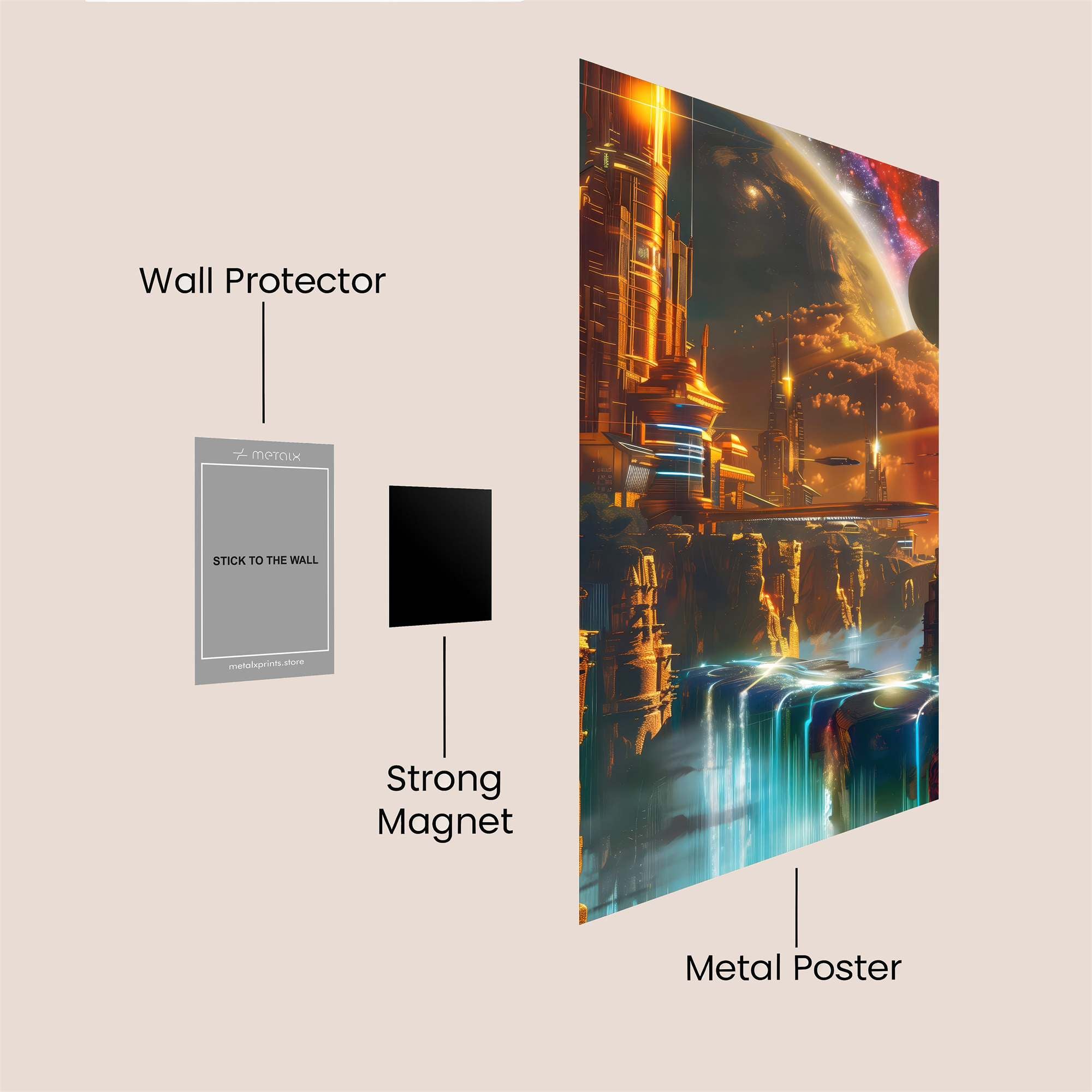 Neon Metropolis Safe Wall Magnetic / M