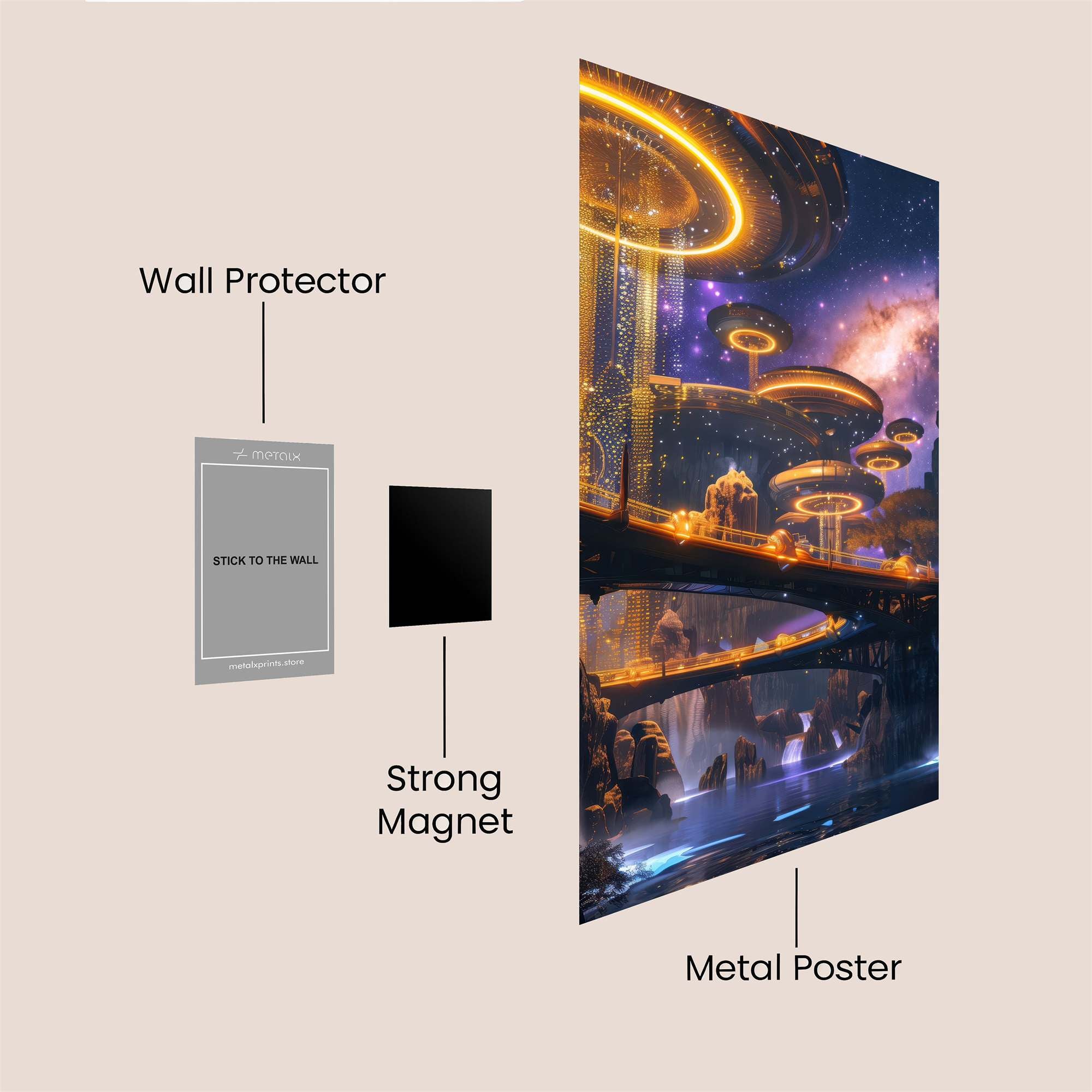 Futuristic Serenity Safe Wall Magnetic / M