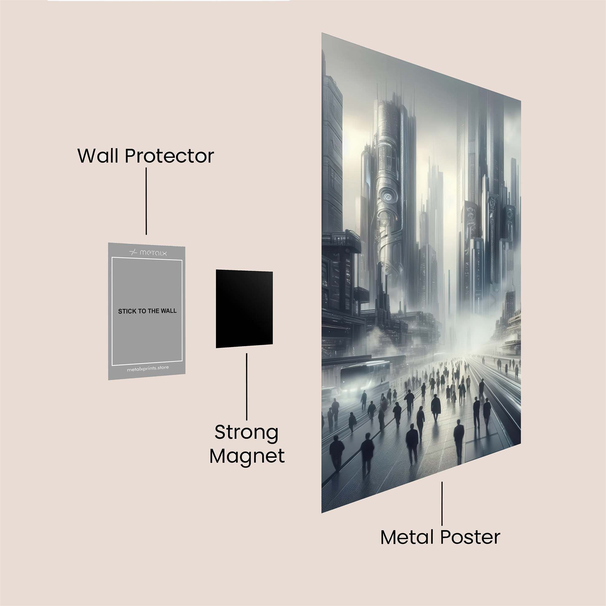 Cyberpunk Dreamscape Safe Wall Magnetic / M