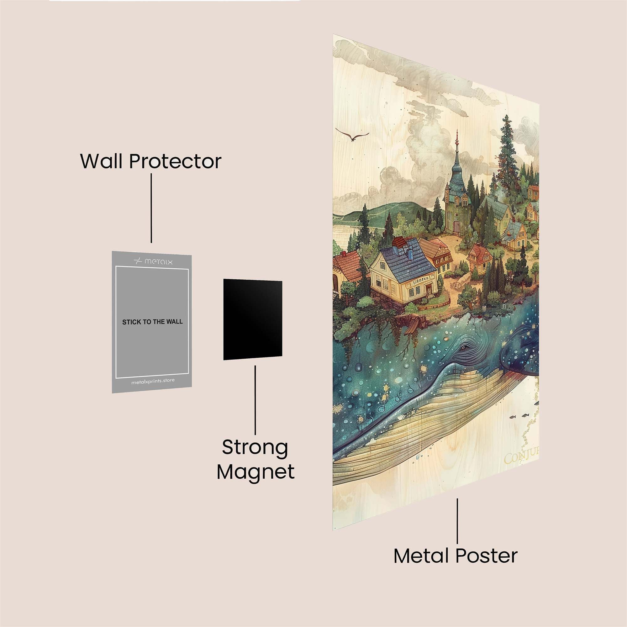 Whale Dreamscape Safe Wall Magnetic / M