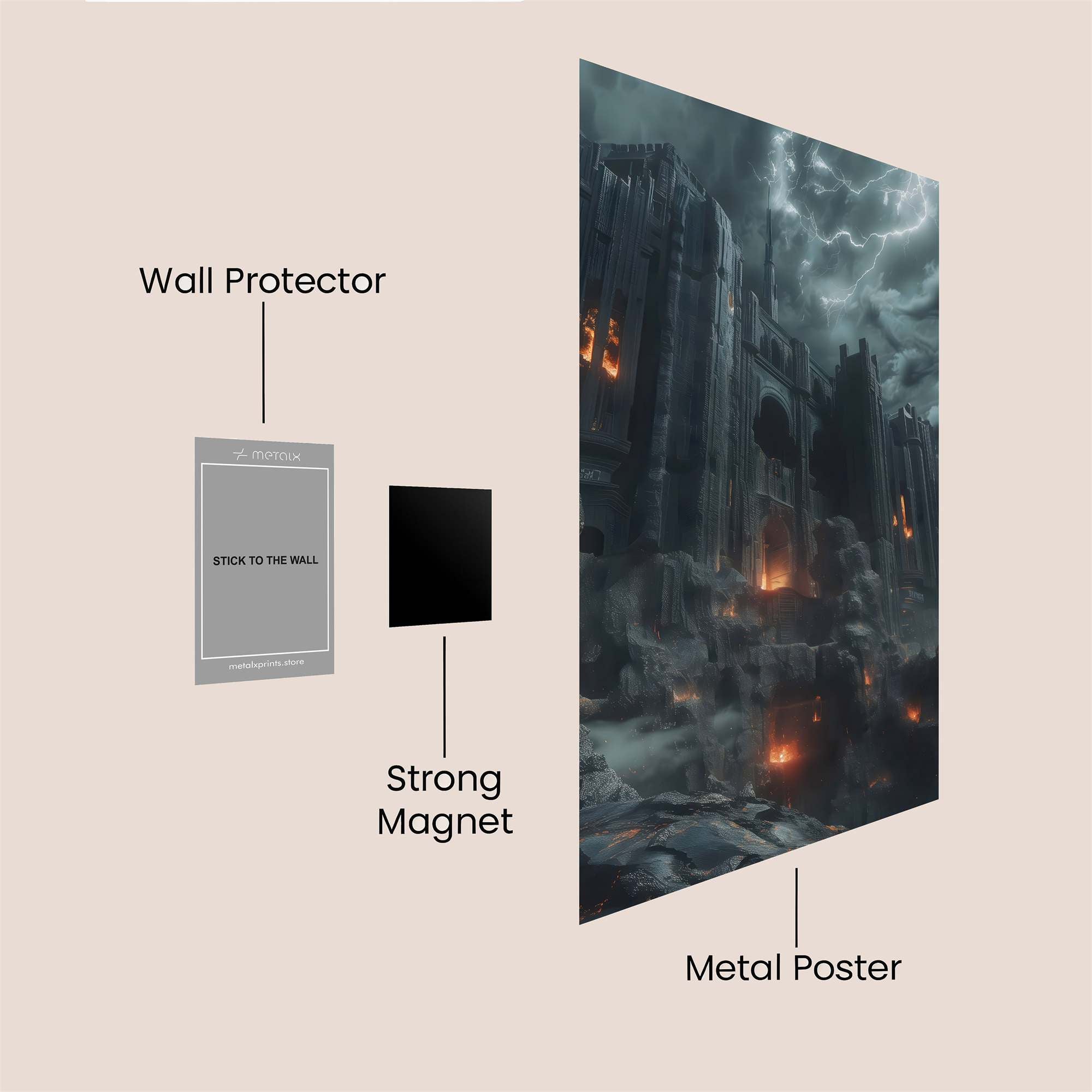 Gothic Blaze Safe Wall Magnetic / M