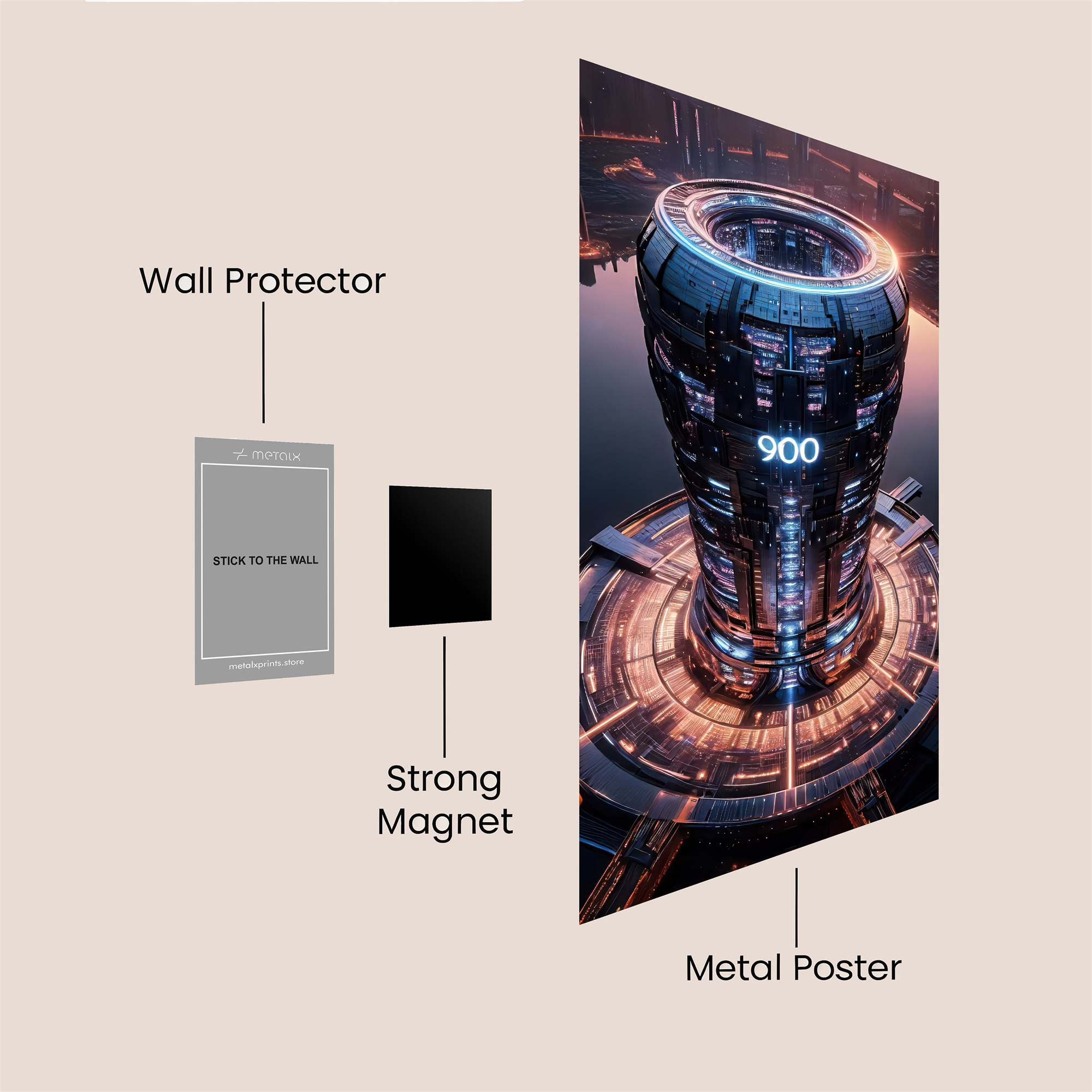 Cyber Serenity Safe Wall Magnetic / M