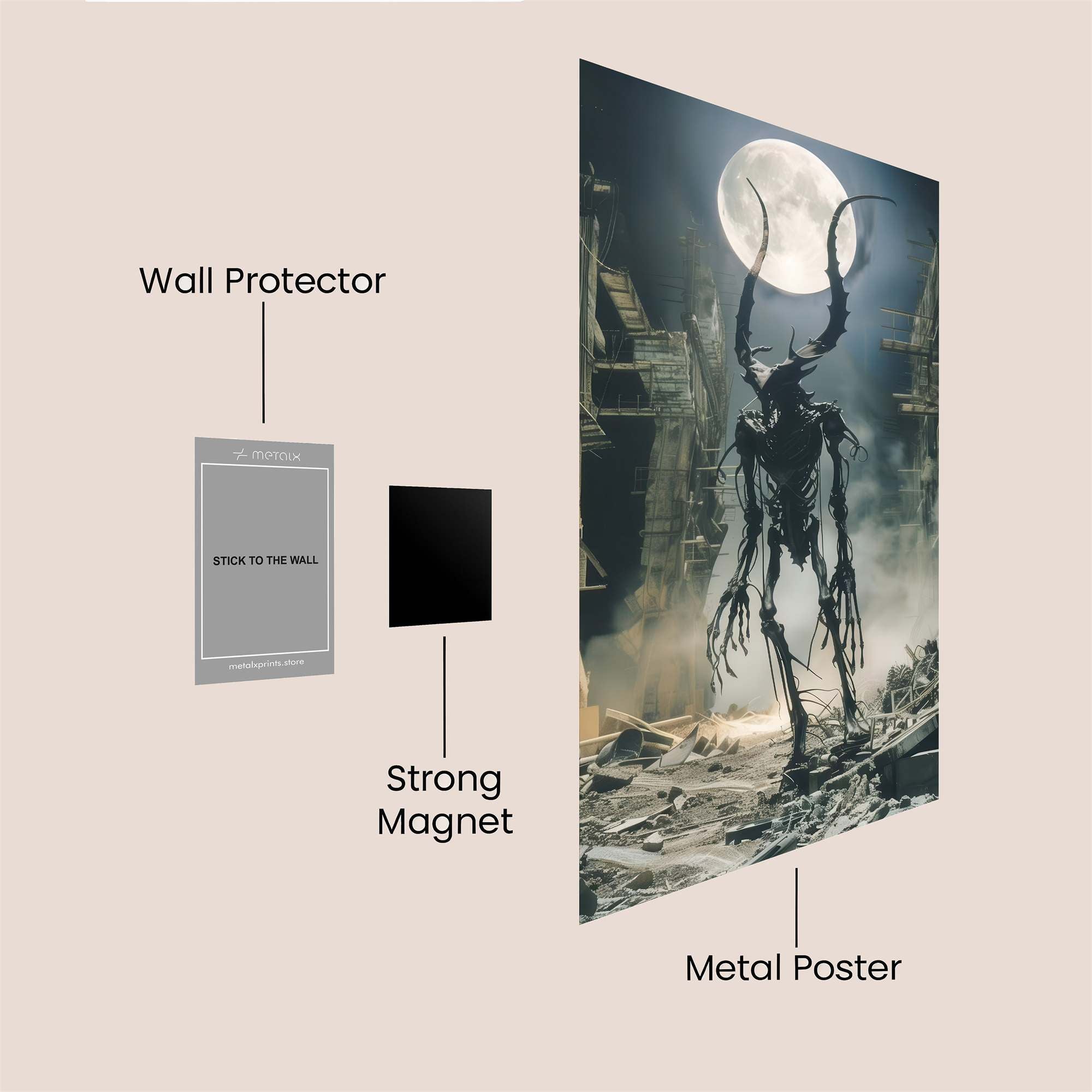 Demon Moonlit Safe Wall Magnetic / M