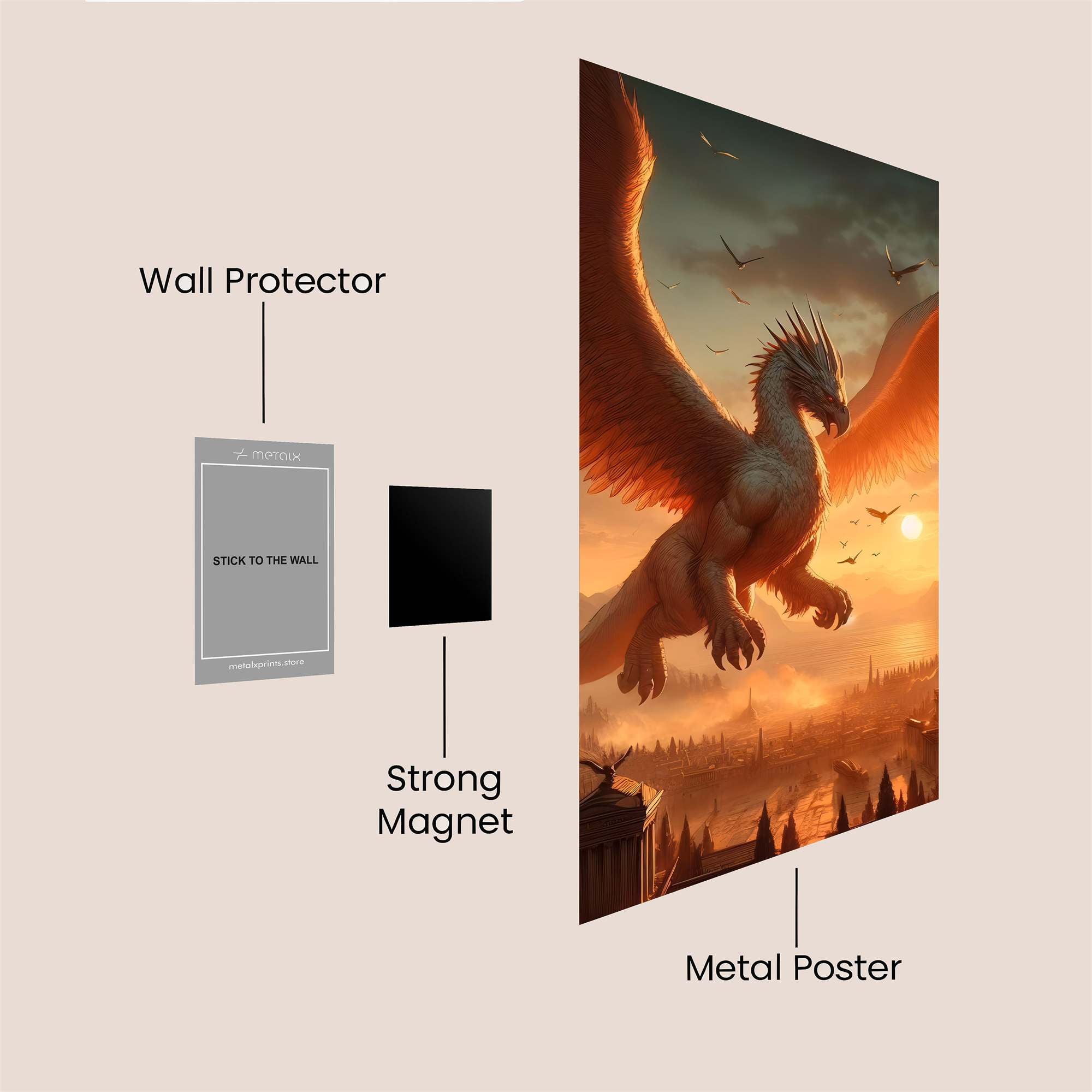 Phoenix Dawn Safe Wall Magnetic / M
