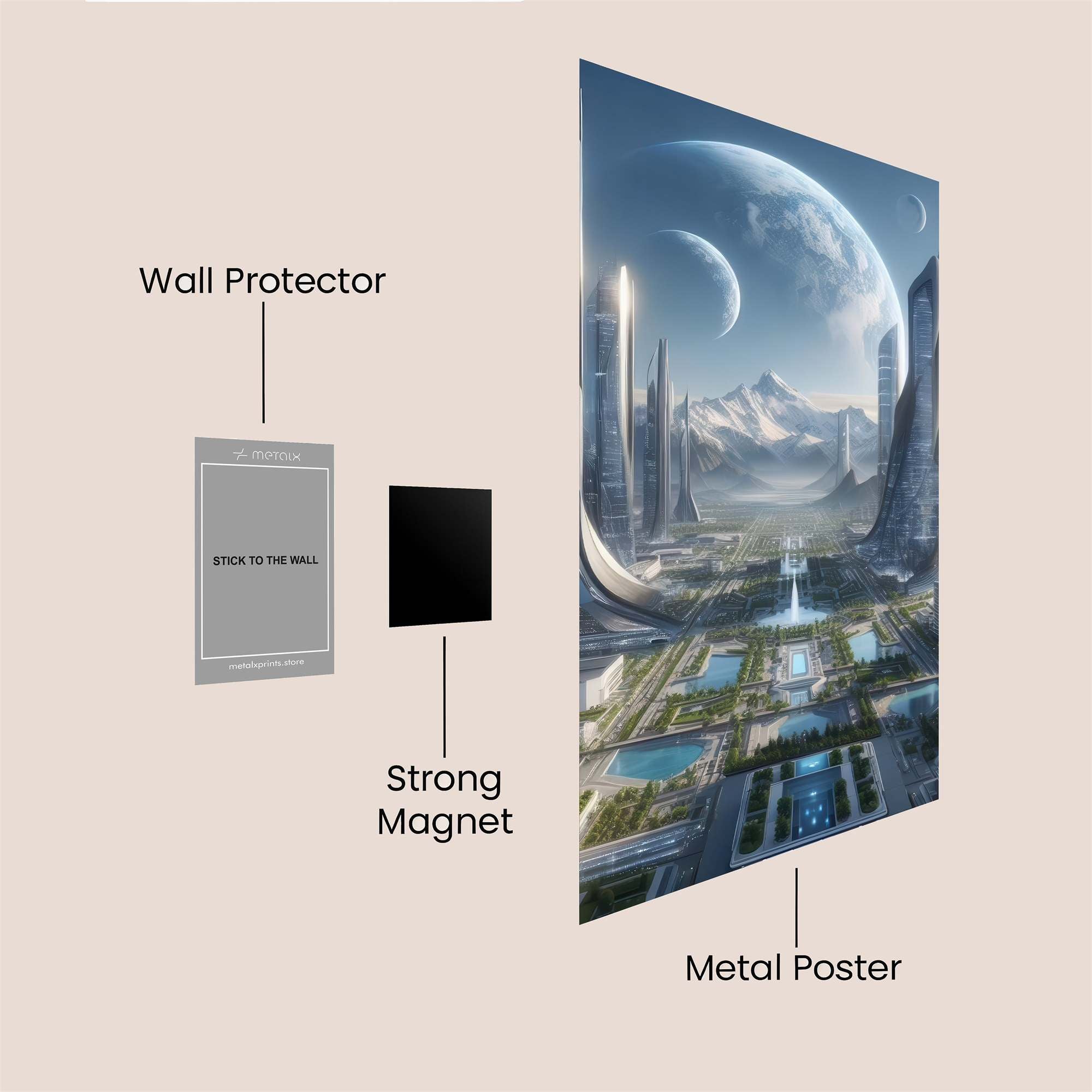 Futuristic Serenity Safe Wall Magnetic / M