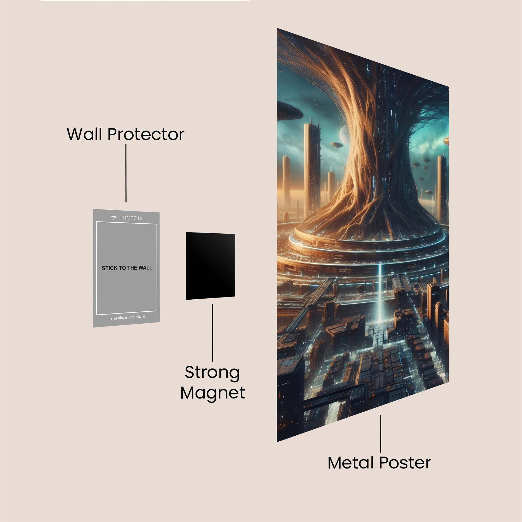 Futuristic Serenity Safe Wall Magnetic / M