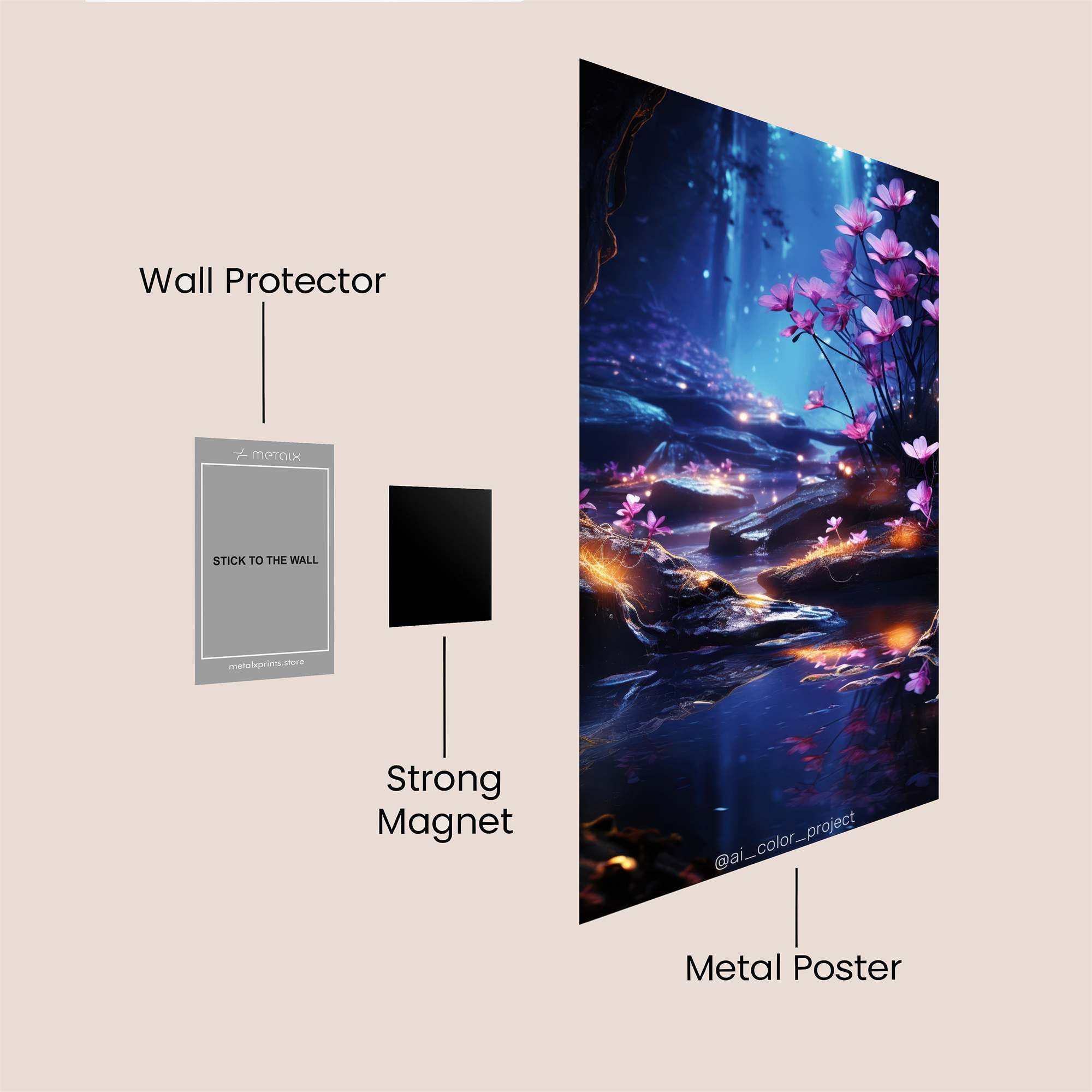 Strawberry Serenity Safe Wall Magnetic / M