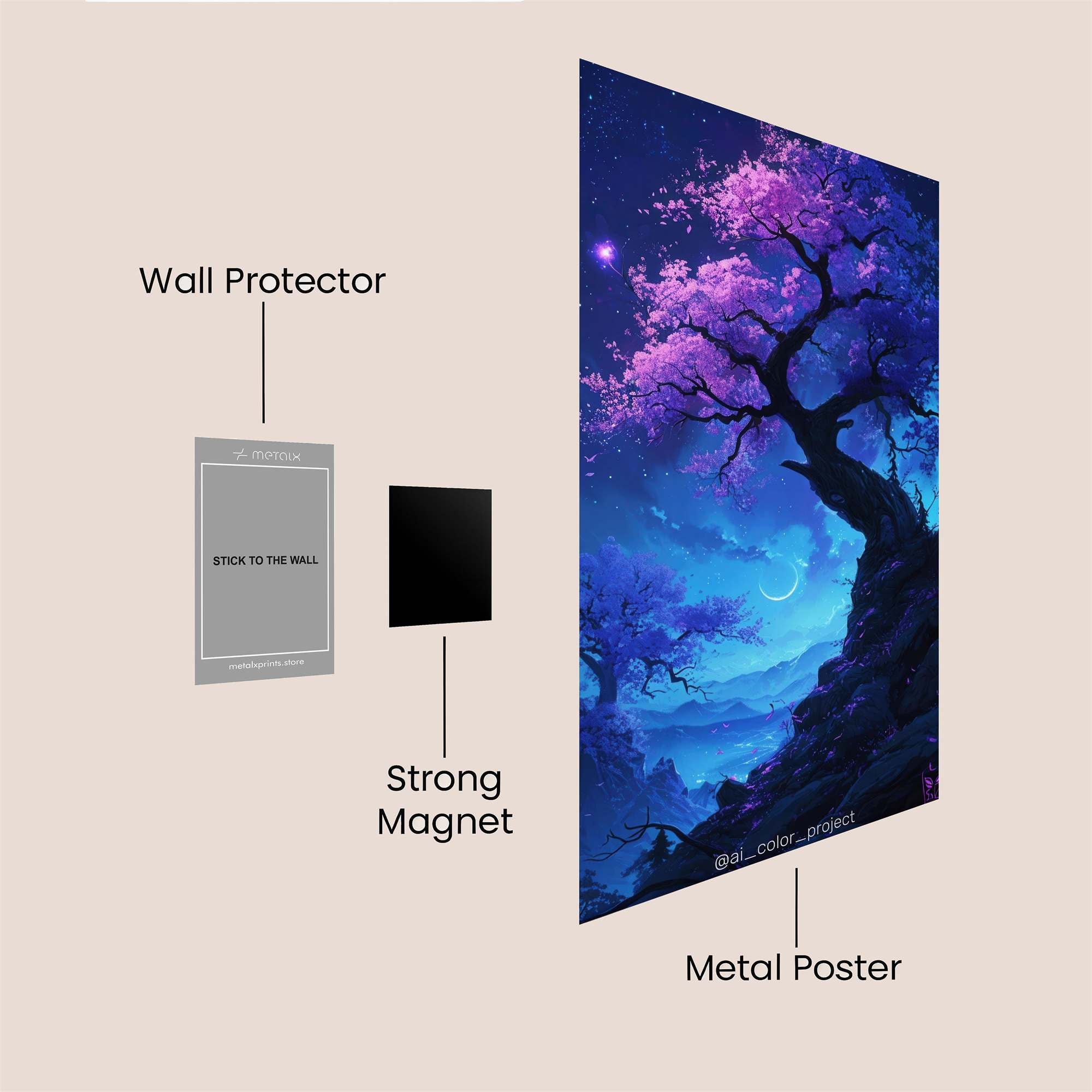 Moonlit Rabbit Safe Wall Magnetic / M