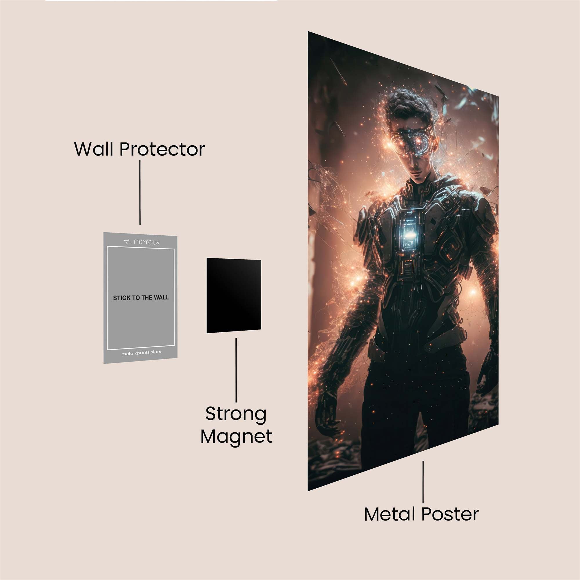 Cyber Glow Safe Wall Magnetic / M