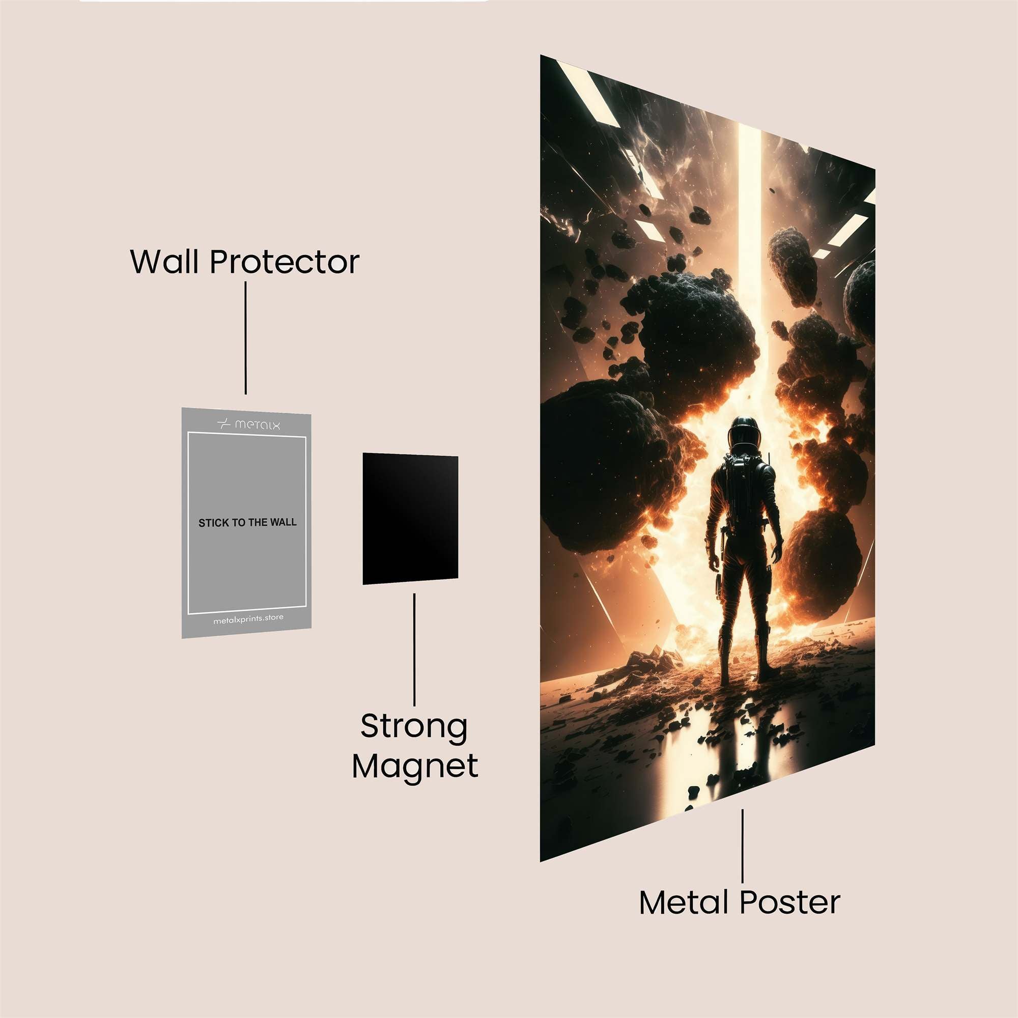 Astronaut Eruption Safe Wall Magnetic / M