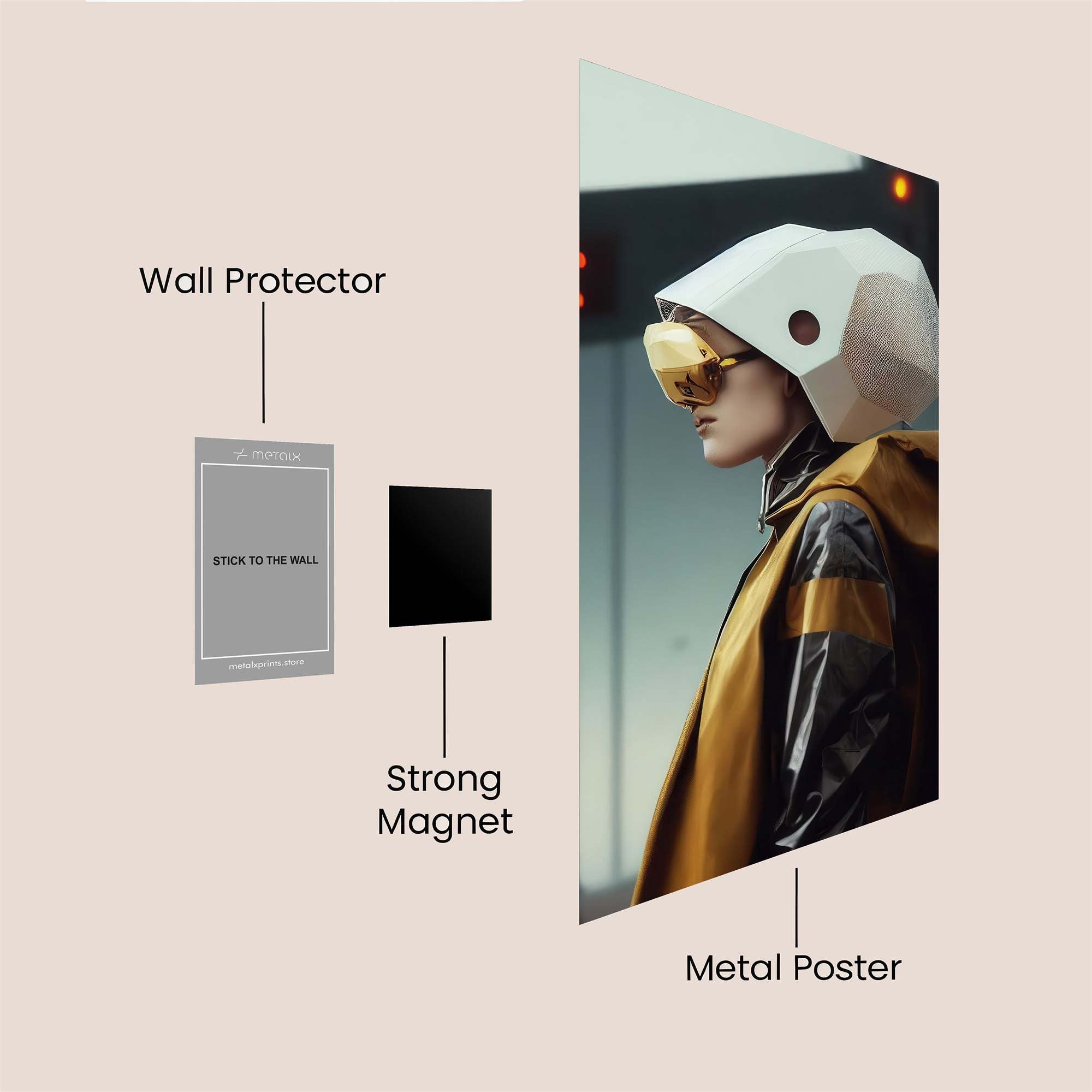 Futuristic Serenity Safe Wall Magnetic / M