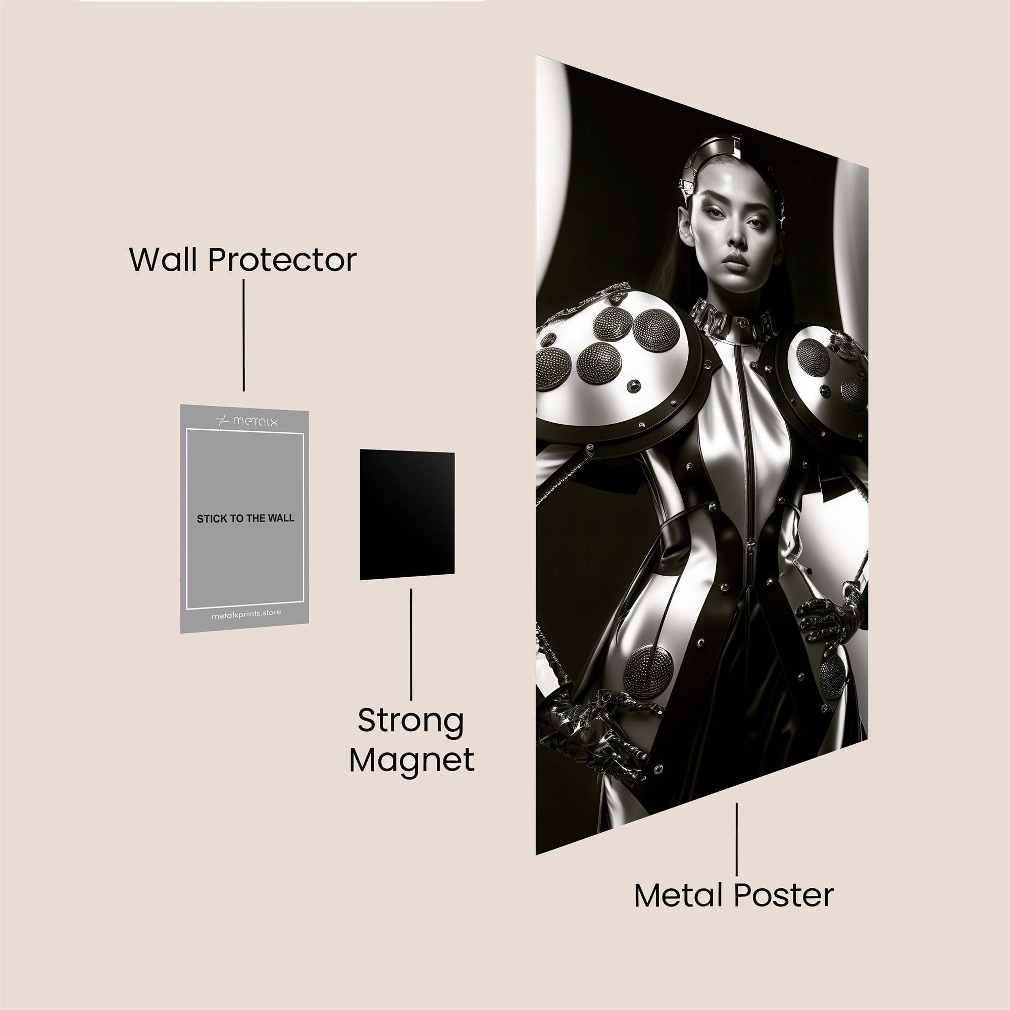 Futuristic Elegance Safe Wall Magnetic / M