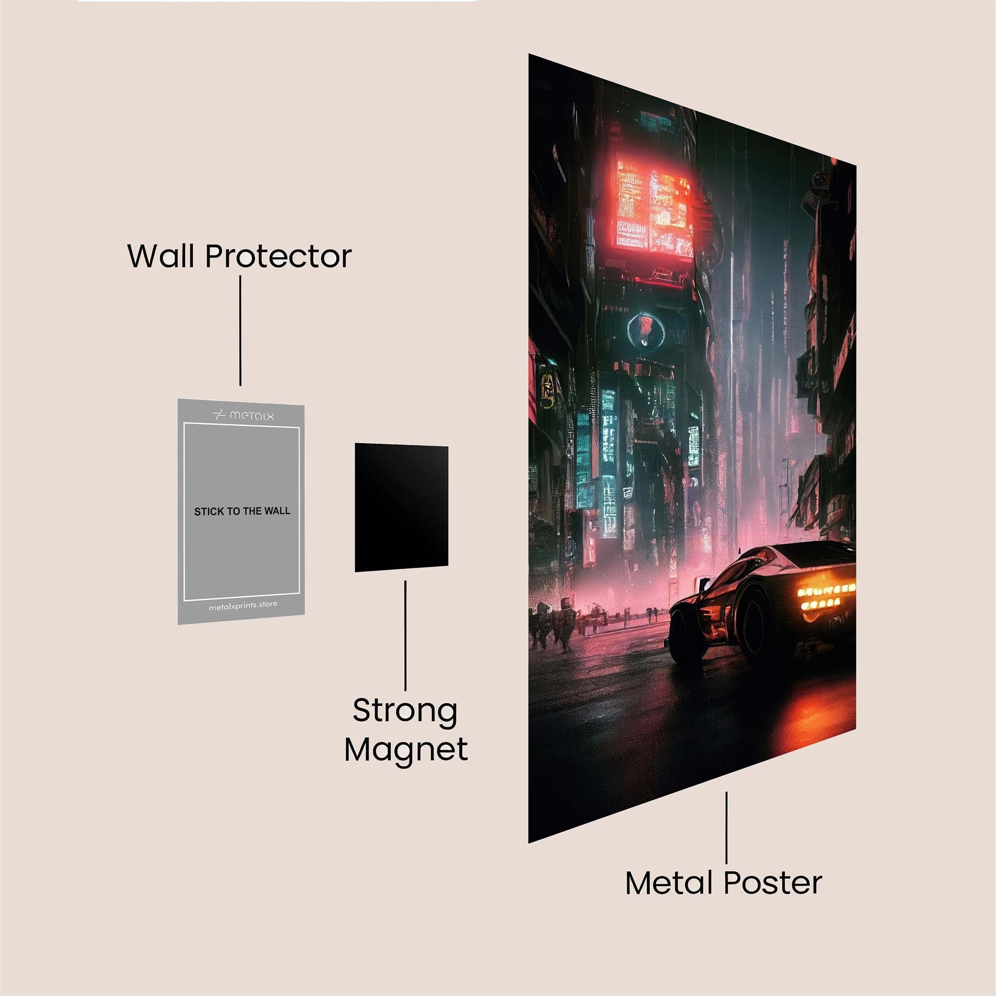 Cyberpunk Pursuit Safe Wall Magnetic / M
