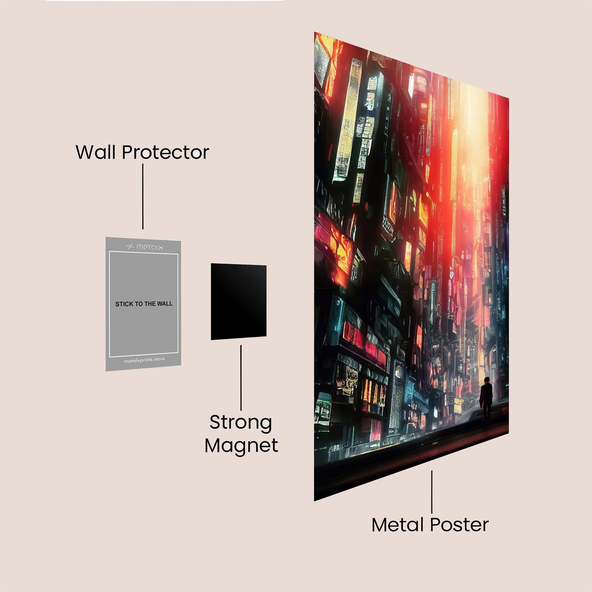 Cyberpunk Dawn Safe Wall Magnetic / M