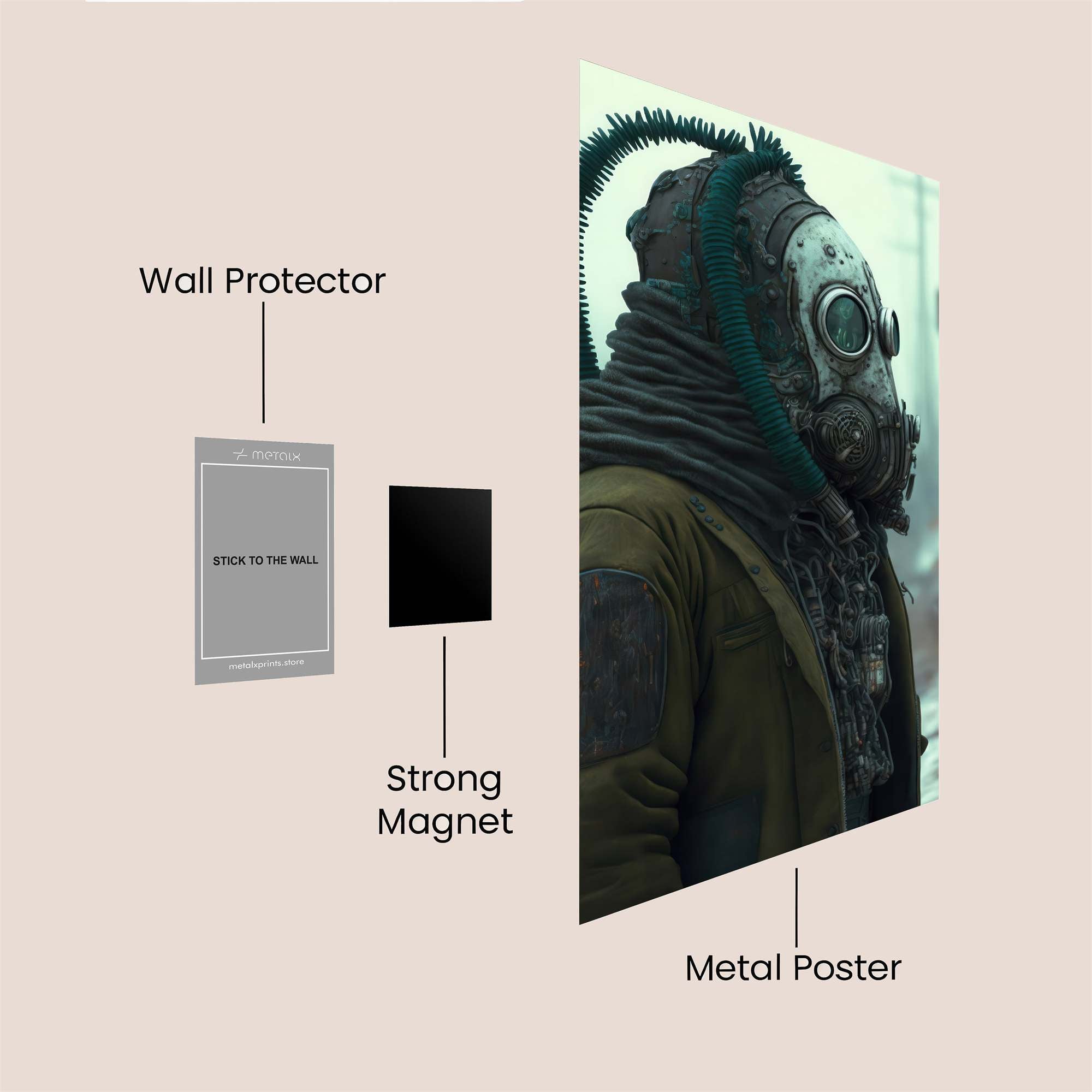 GasMask Gloom Safe Wall Magnetic / M