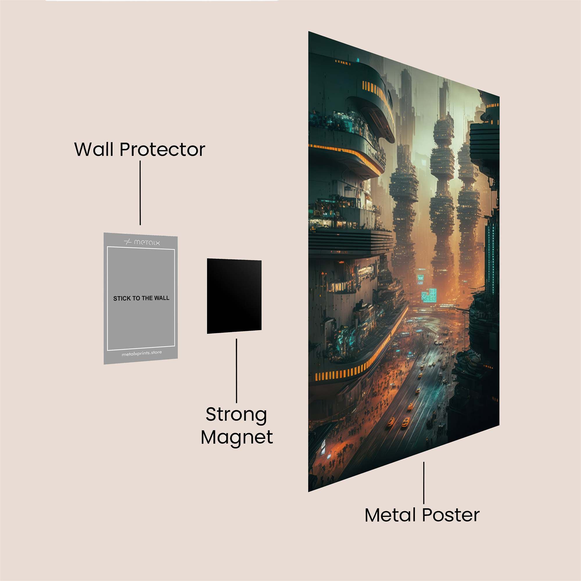 Cyberpunk Dystopia Safe Wall Magnetic / M