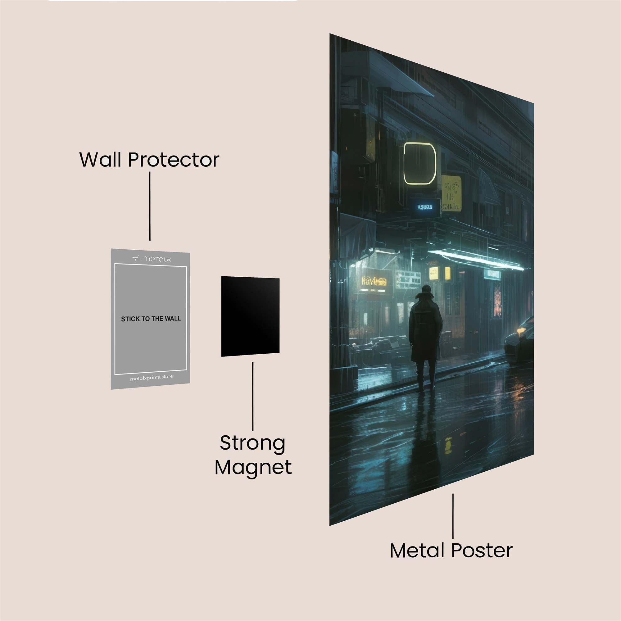 Neon Solitude Safe Wall Magnetic / M