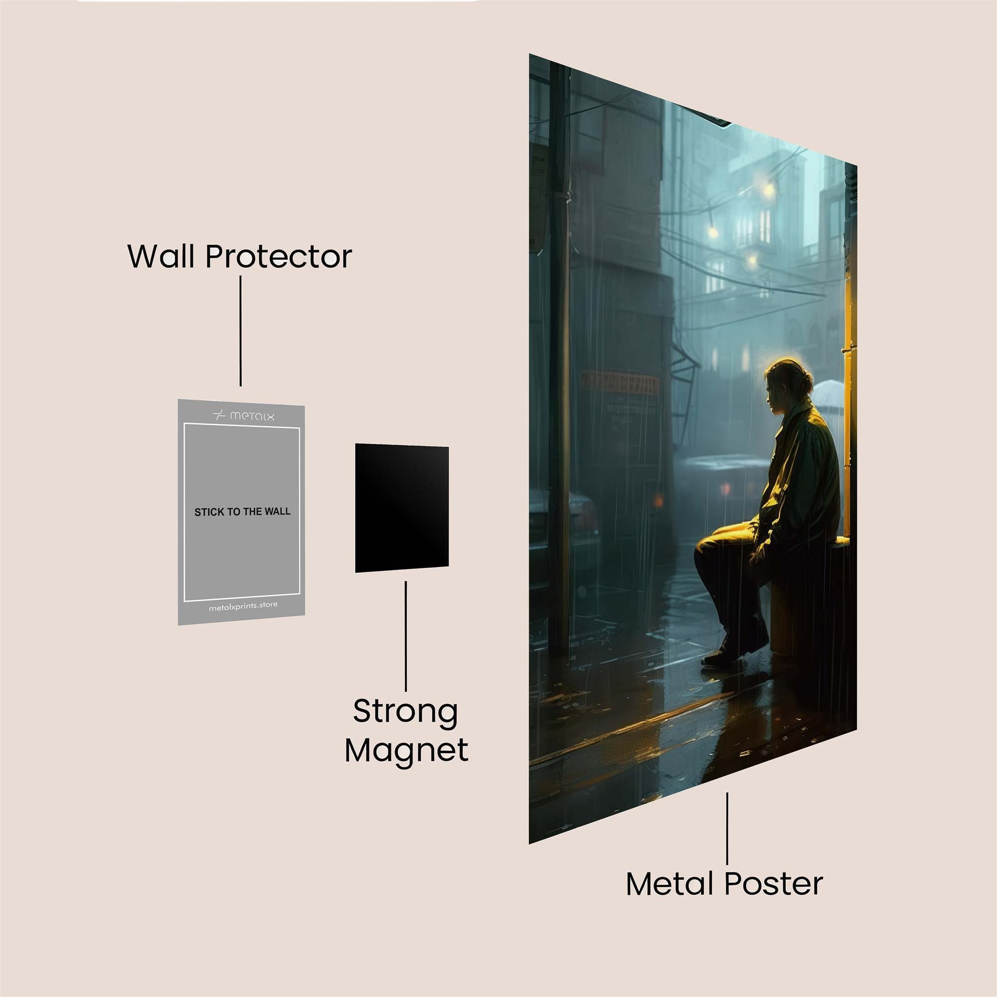Rainy Solitude Safe Wall Magnetic / M