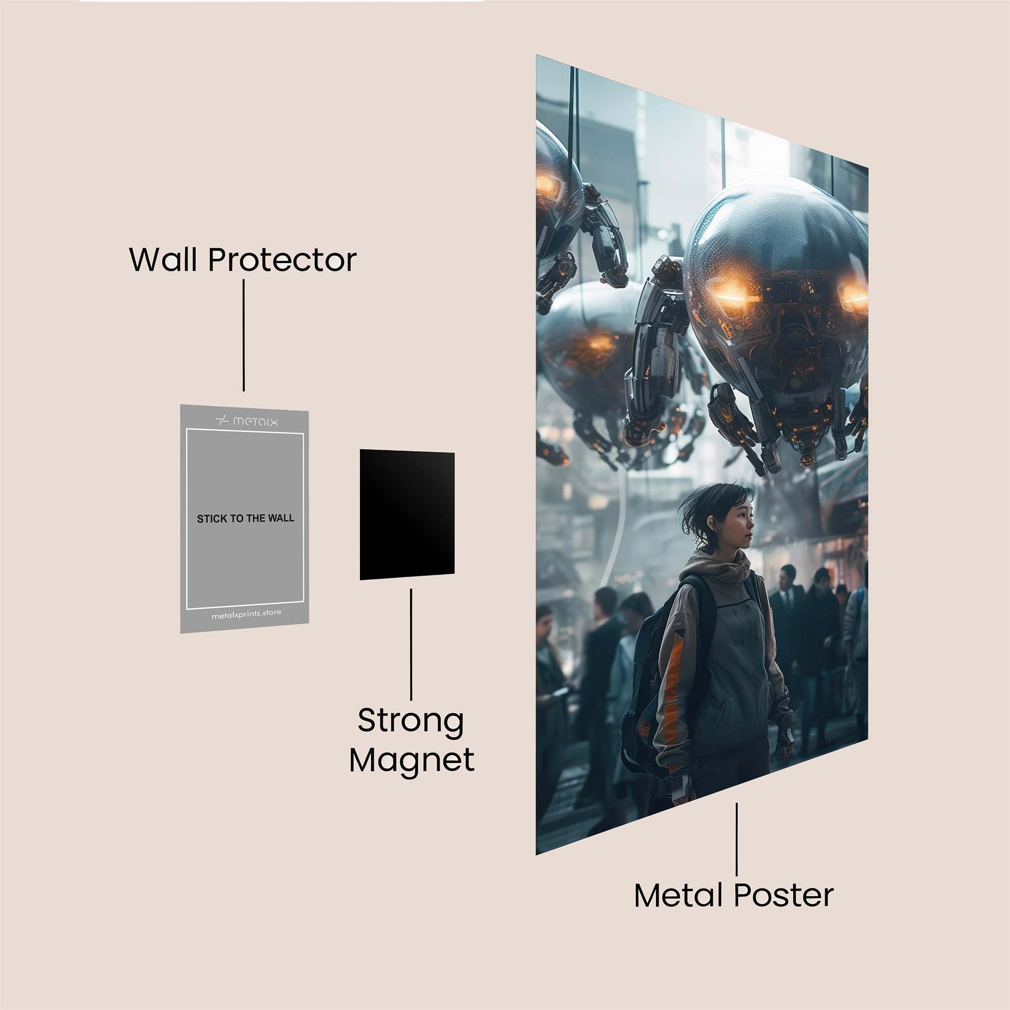 Robots Emerge Safe Wall Magnetic / M