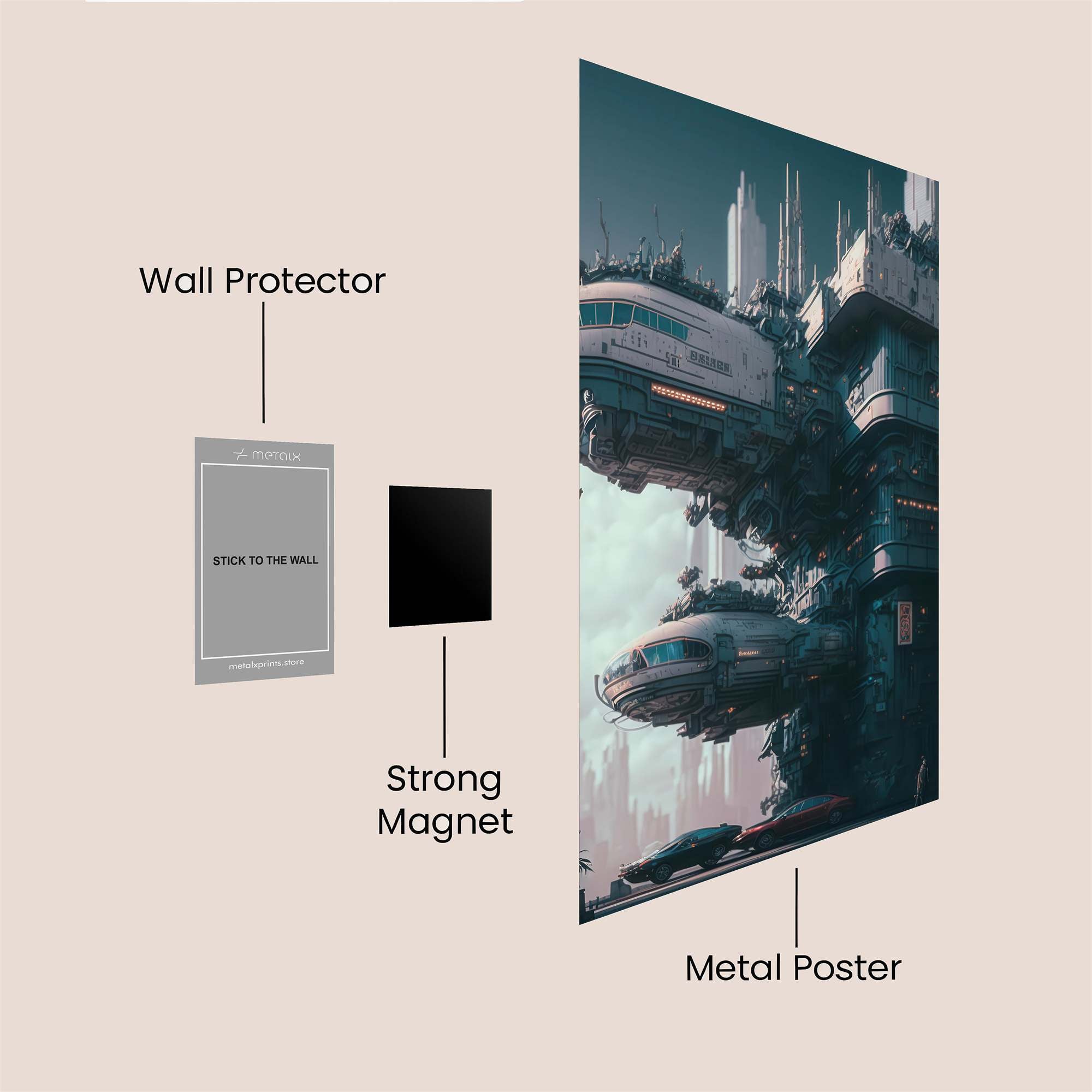 Futuristic Serenity Safe Wall Magnetic / M