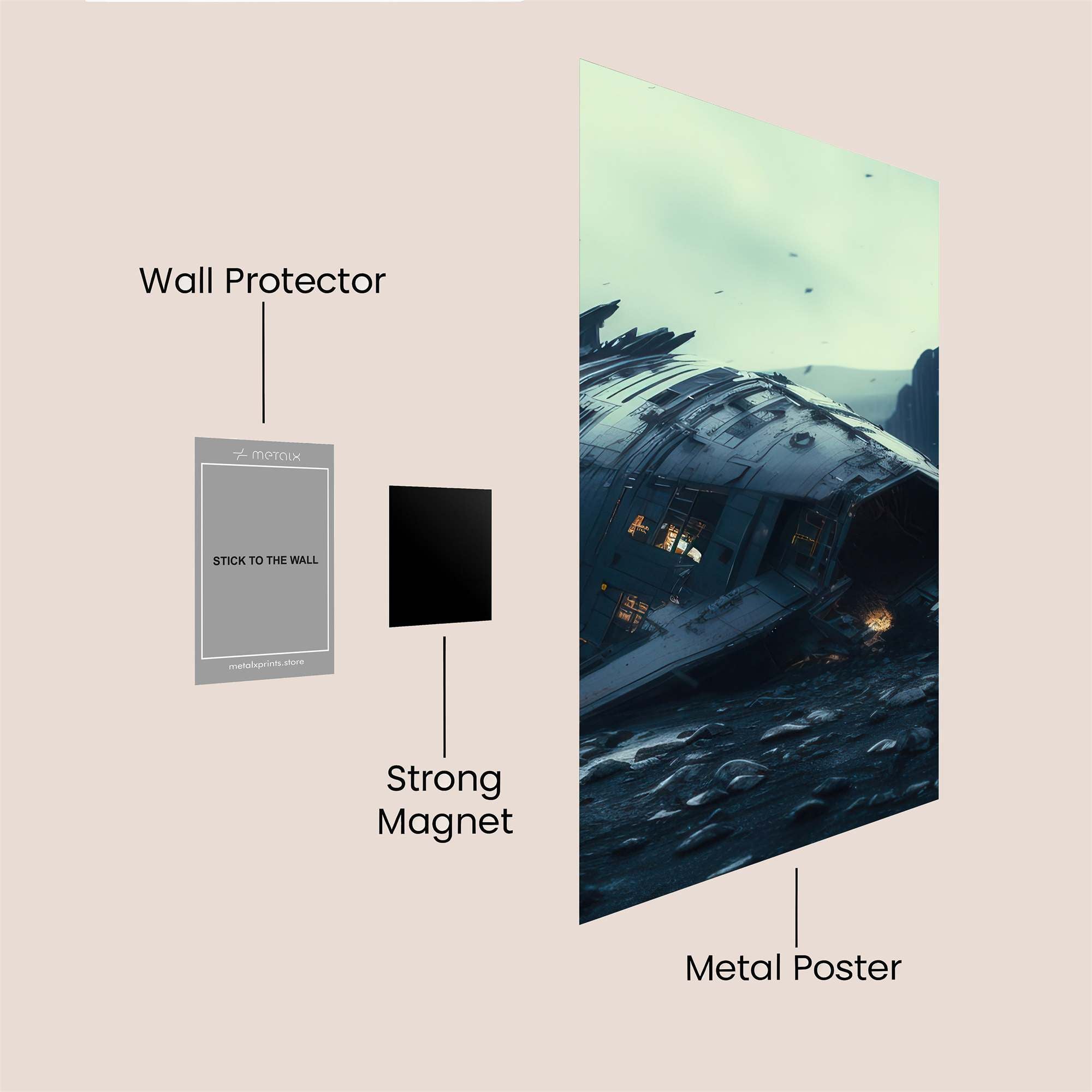 Futuristic Serenity Safe Wall Magnetic / M