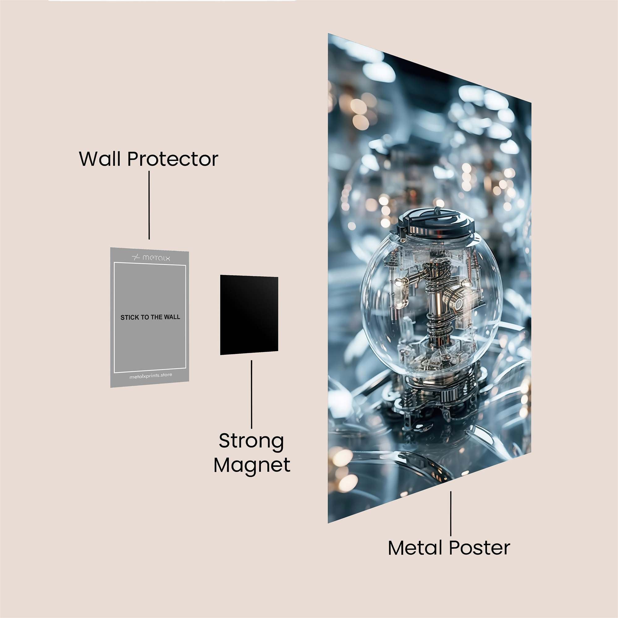 Gadget Gleam Safe Wall Magnetic / M