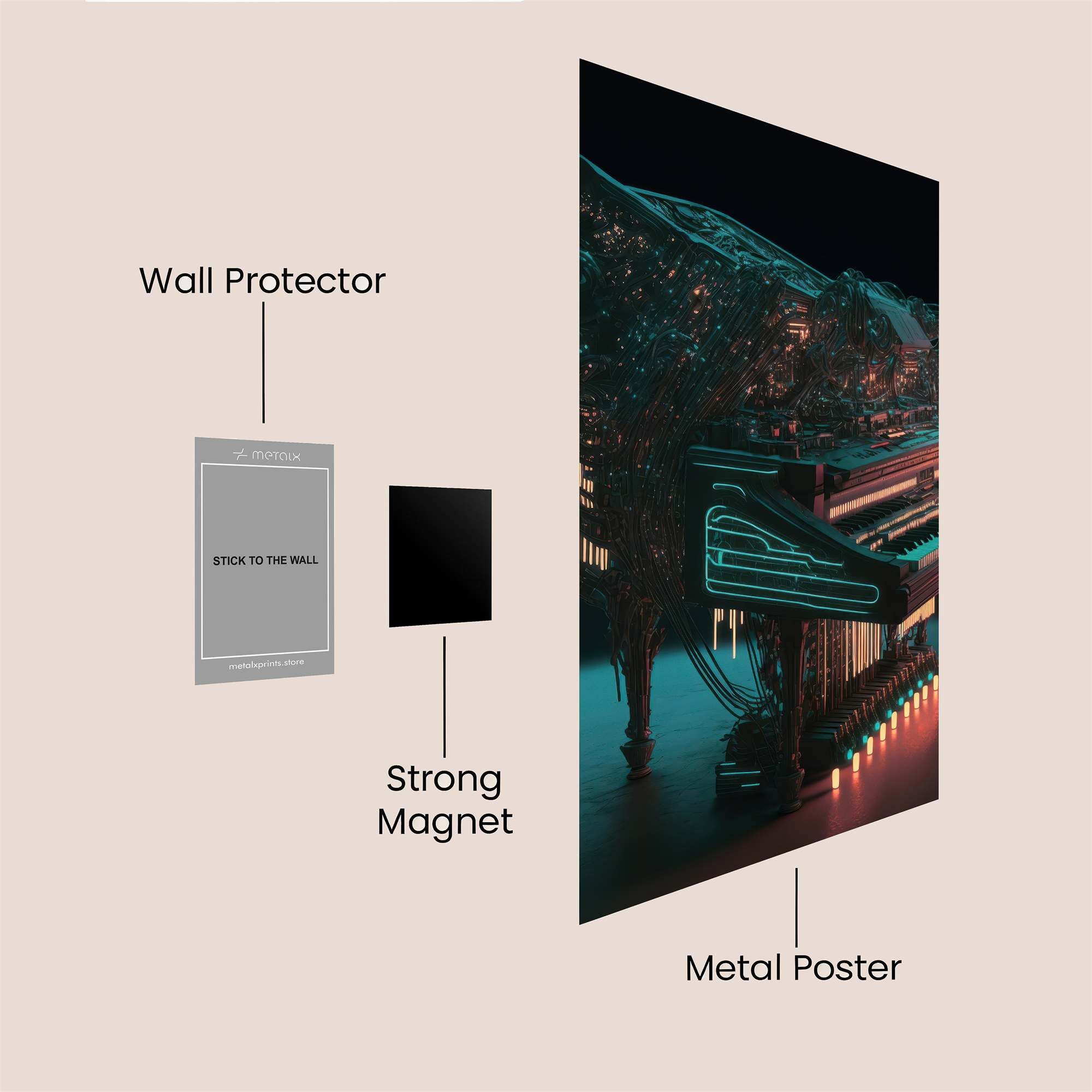 Piano Fusion Safe Wall Magnetic / M