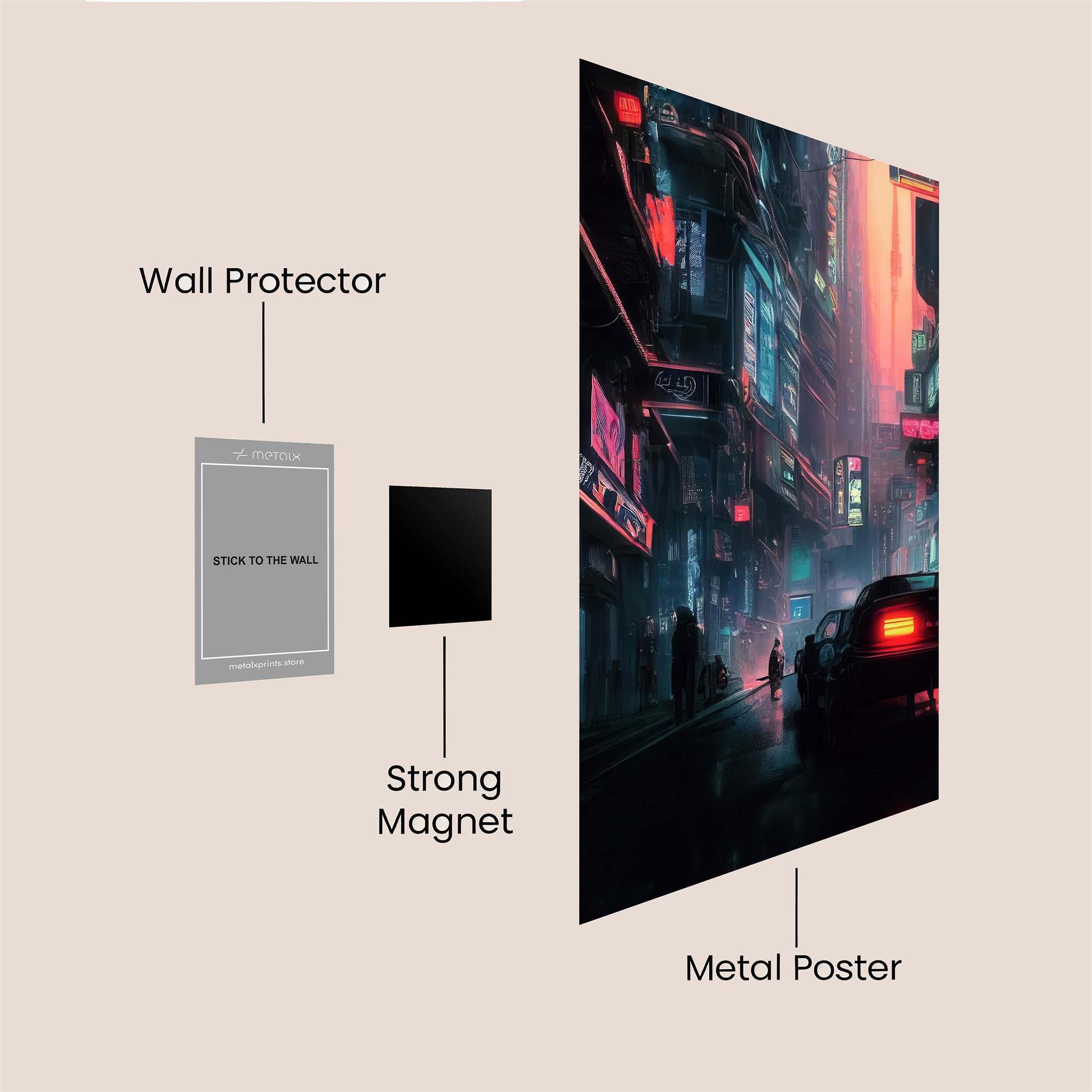 Neon Dreamscape Safe Wall Magnetic / M