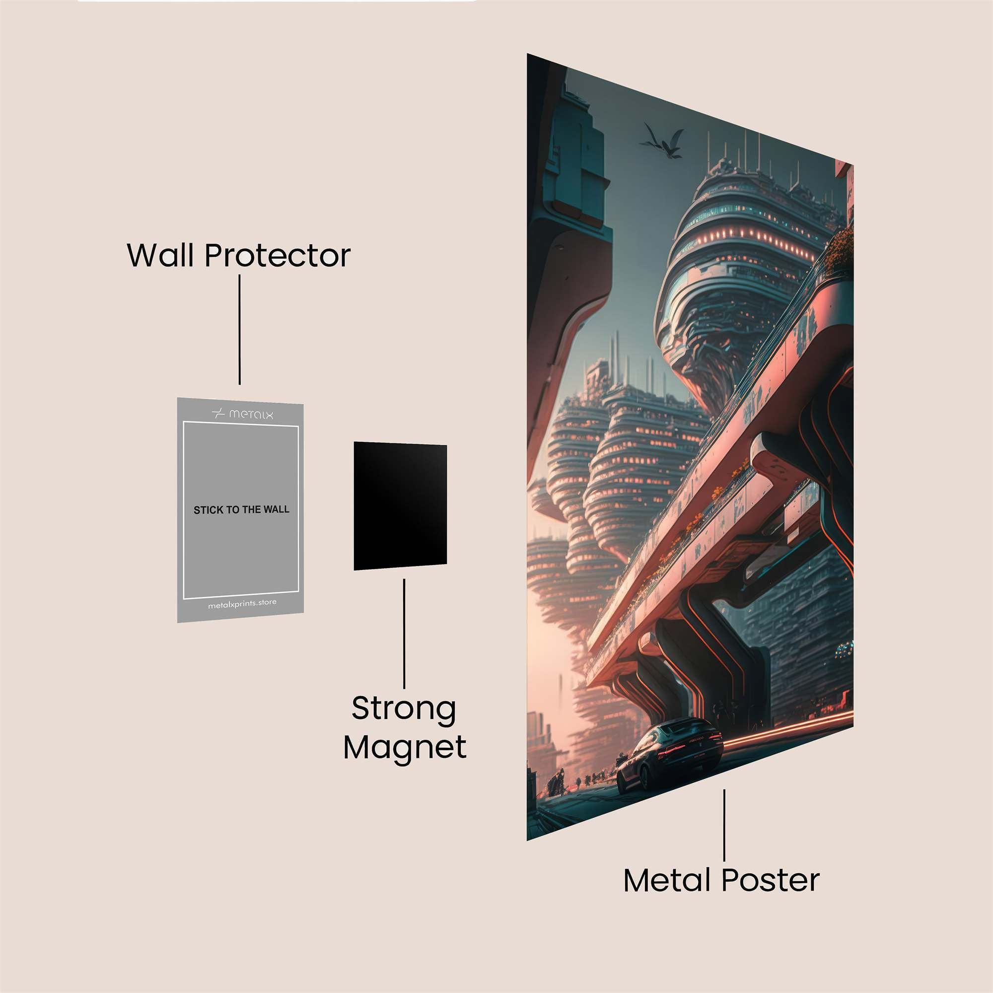Neon Metropolis Safe Wall Magnetic / M