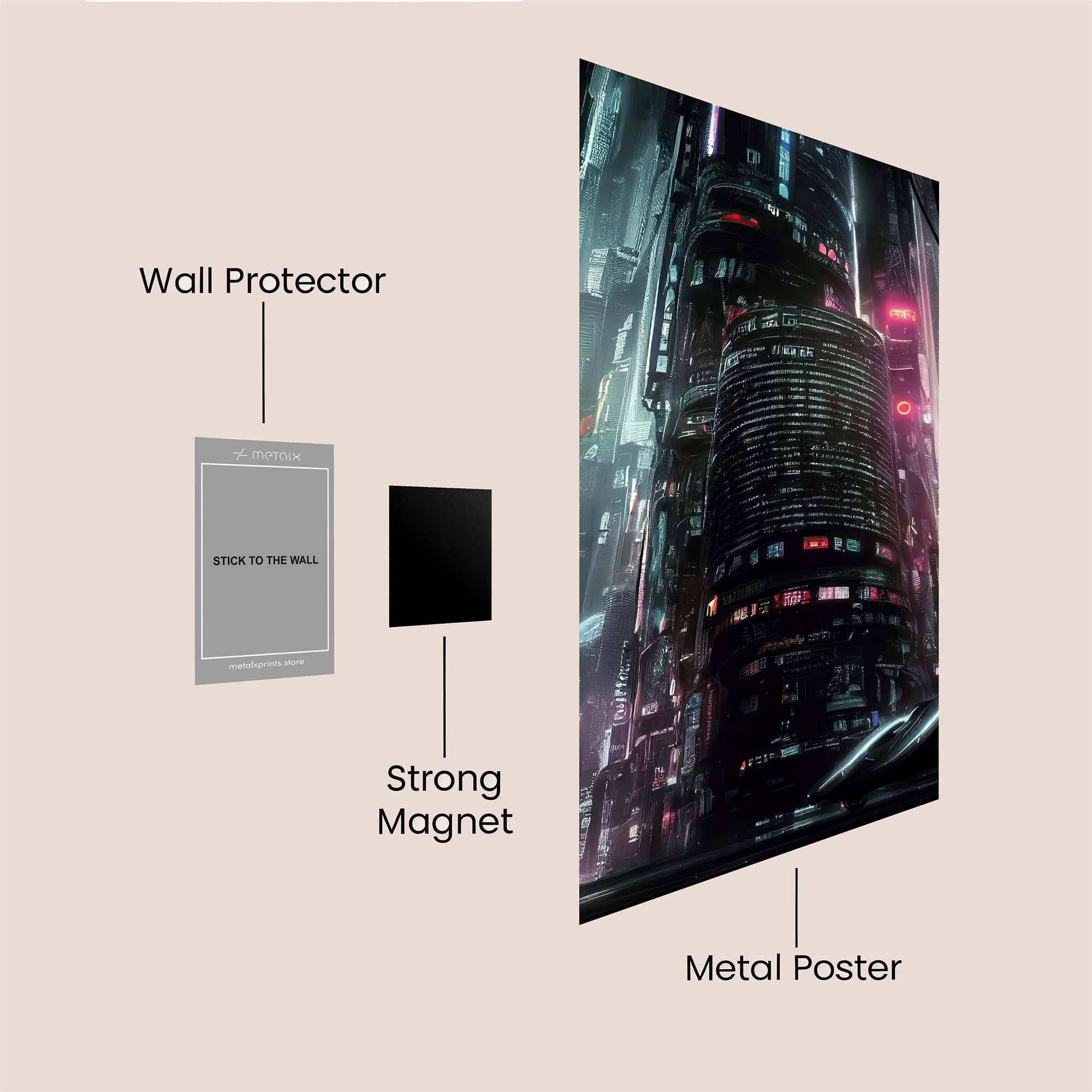 Cyberpunk Dreamscape Safe Wall Magnetic / M