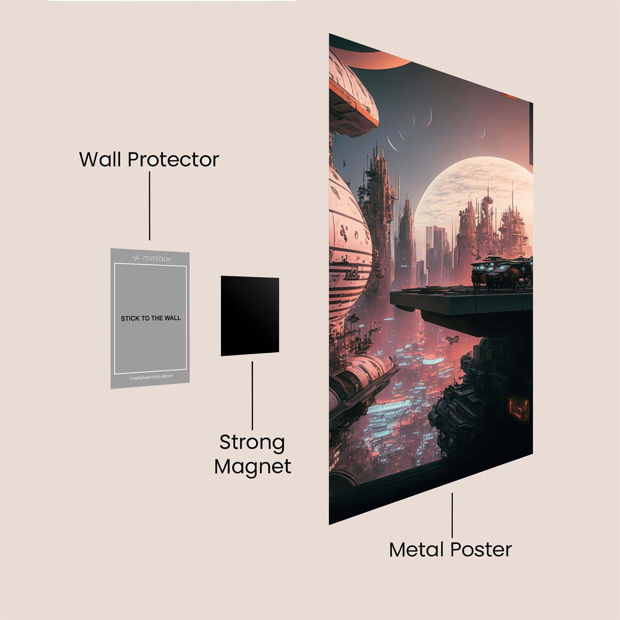 Moonlit Metropolis Safe Wall Magnetic / M