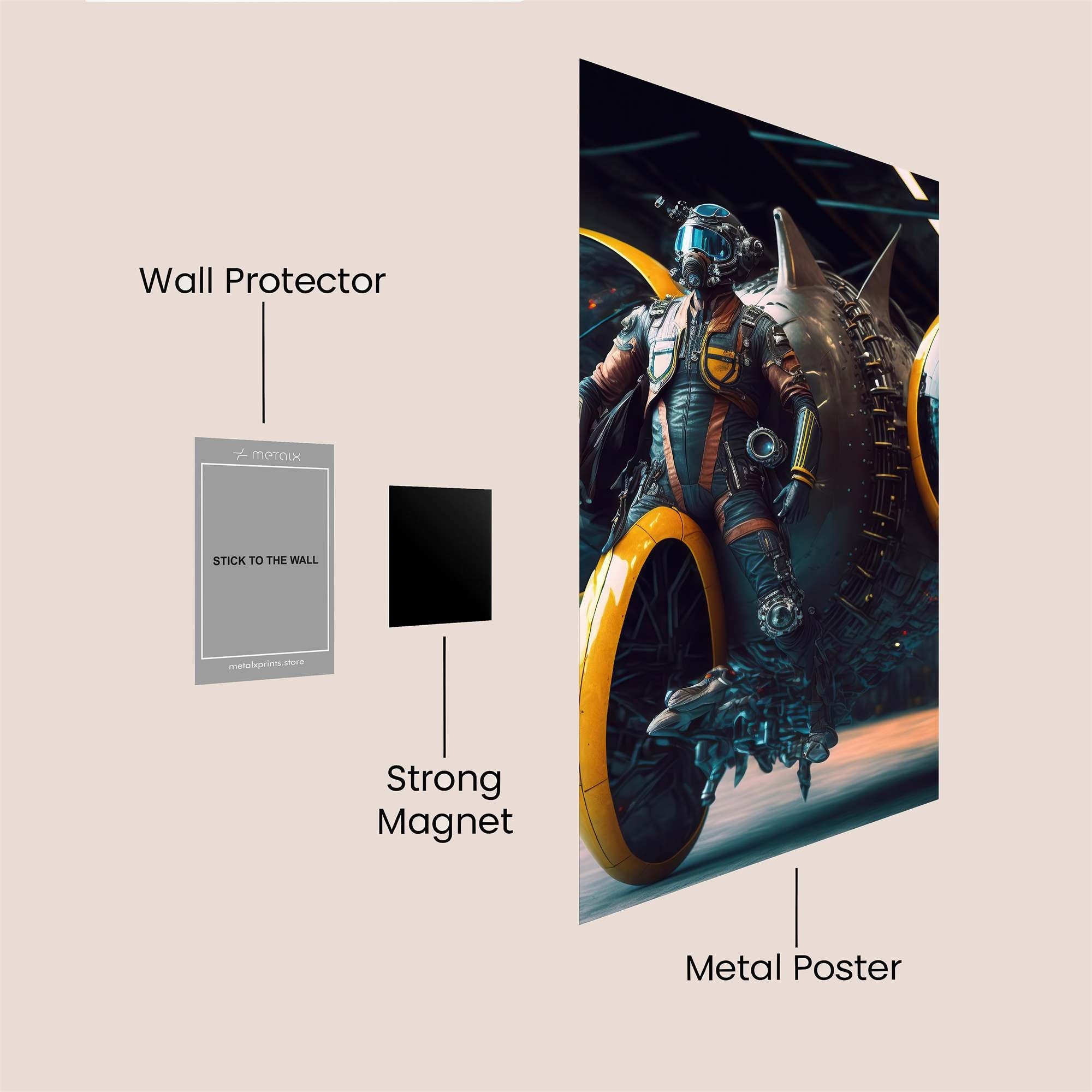 Rocket Rebel Safe Wall Magnetic / M