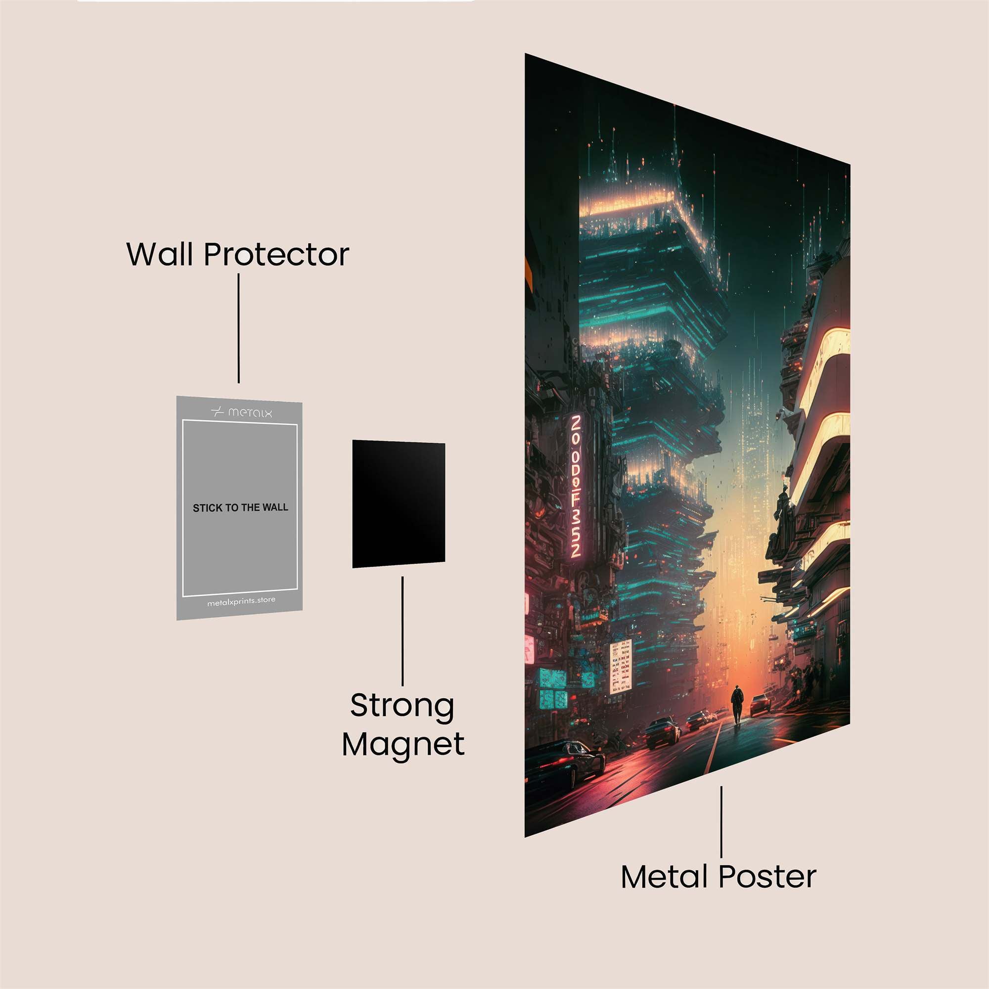 Cyberpunk Solitude Safe Wall Magnetic / M