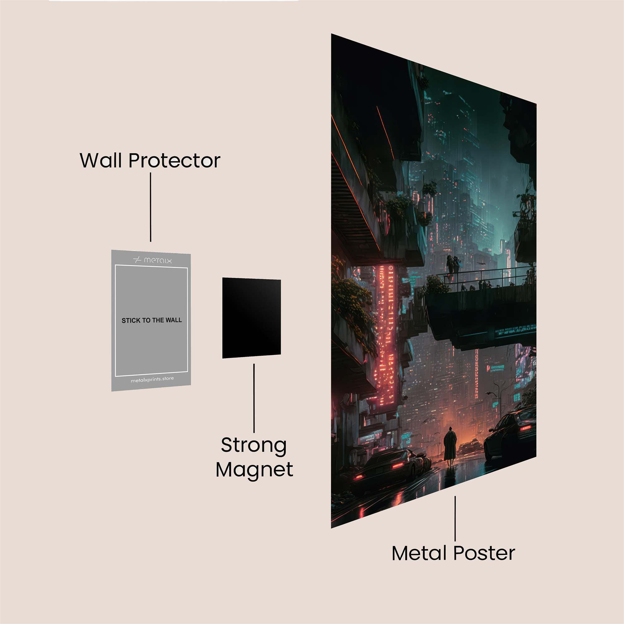 Neon Solitude Safe Wall Magnetic / M