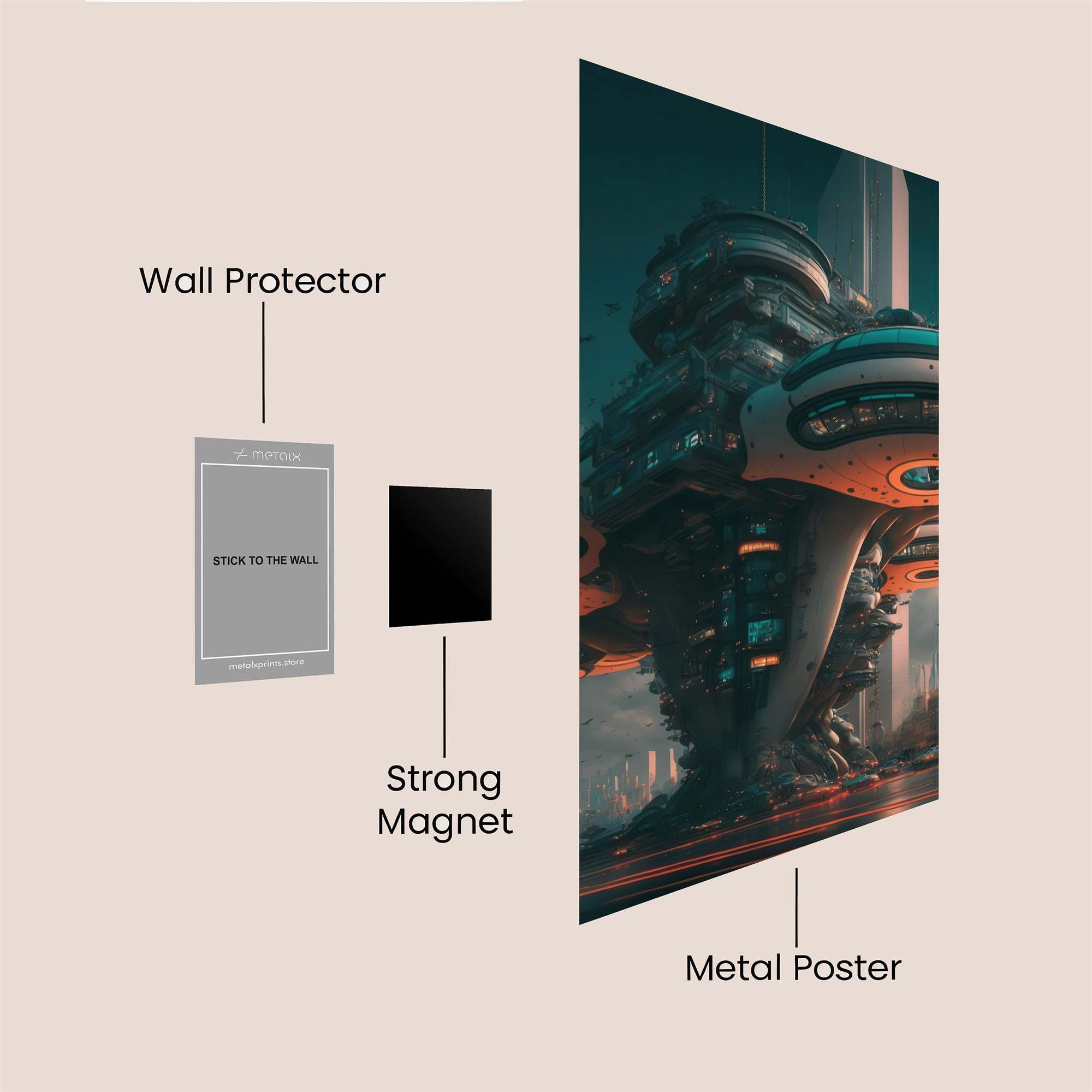 Futuristic Marvel Safe Wall Magnetic / M