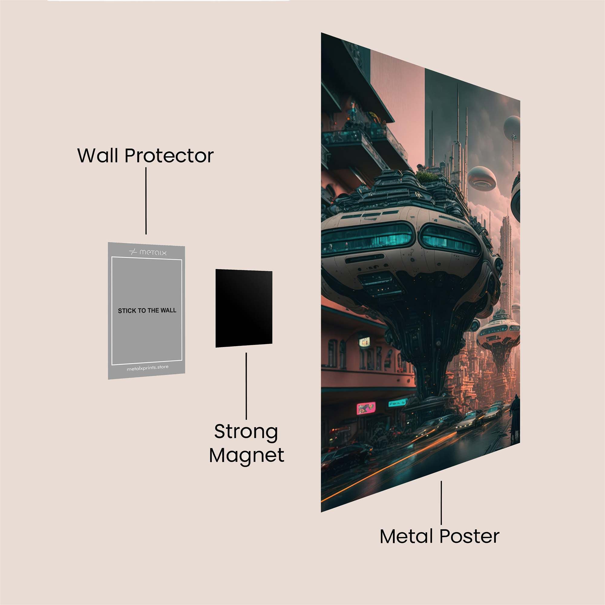 Futuristic Serenity Safe Wall Magnetic / M